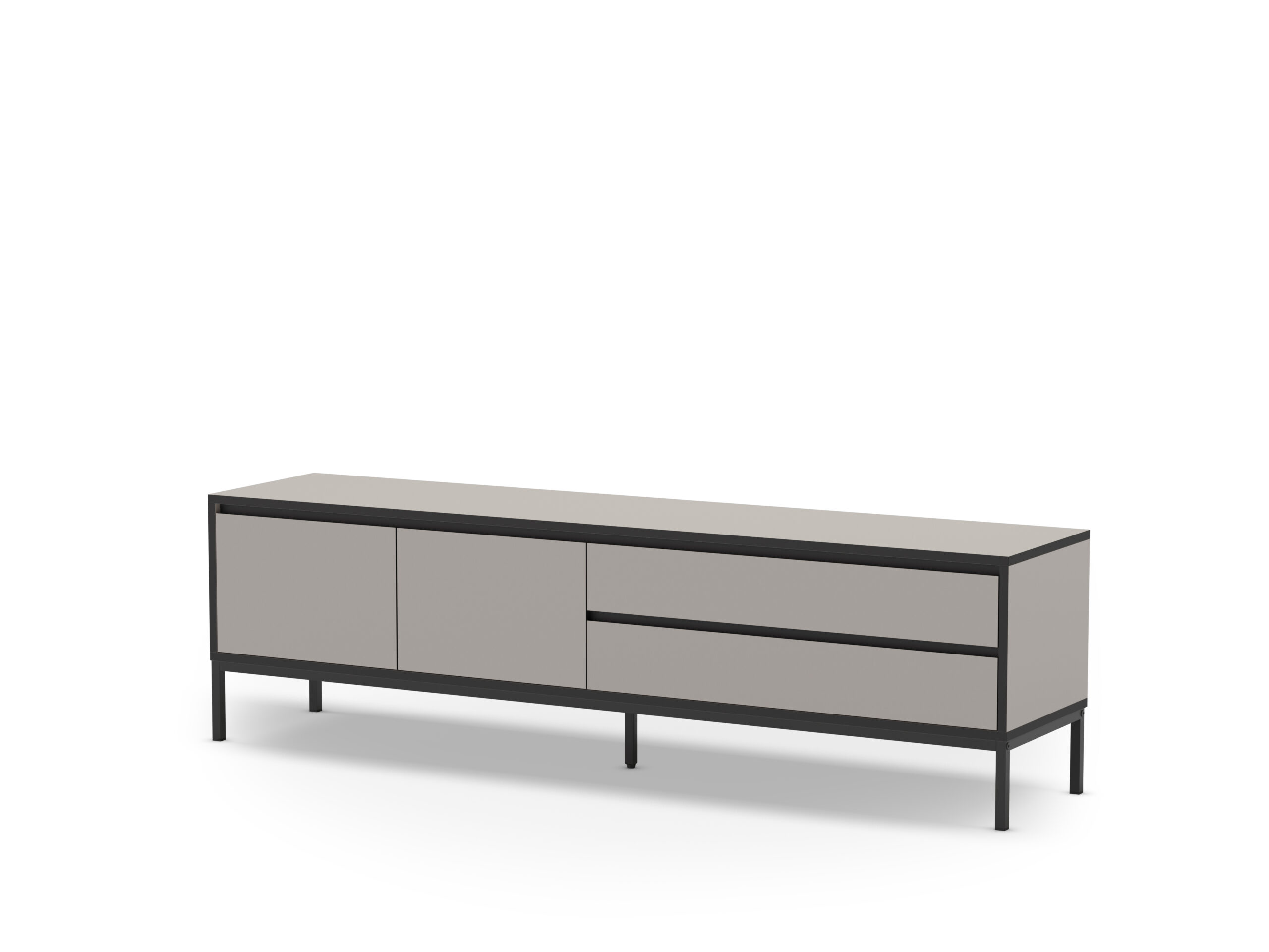 MUEBLE TV LORENZA 2P2C 180CM CREMA/NEGRO PATA META - Imagen 7