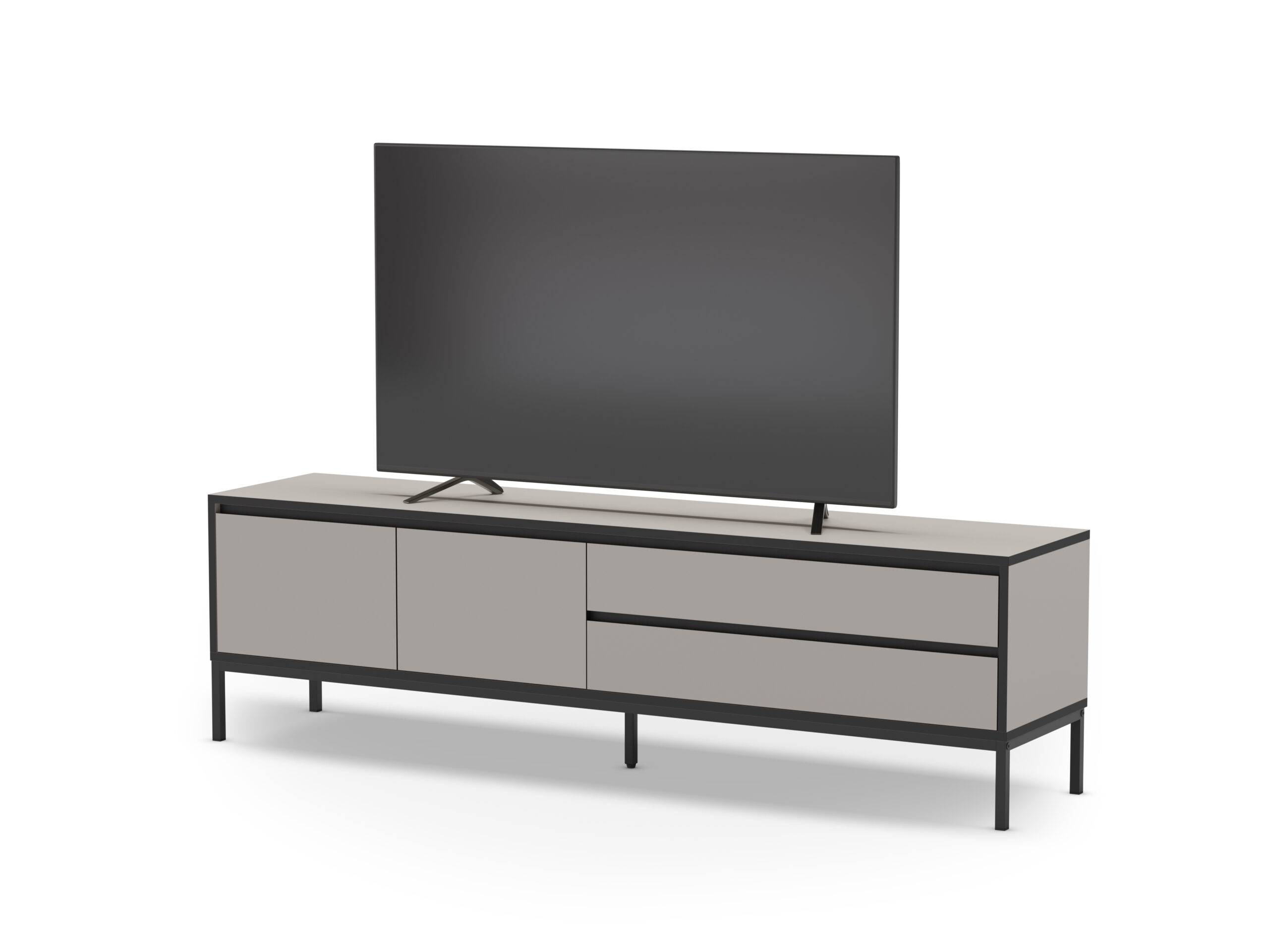 MUEBLE TV LORENZA 2P2C 180CM CREMA/NEGRO PATA META - Imagen 8