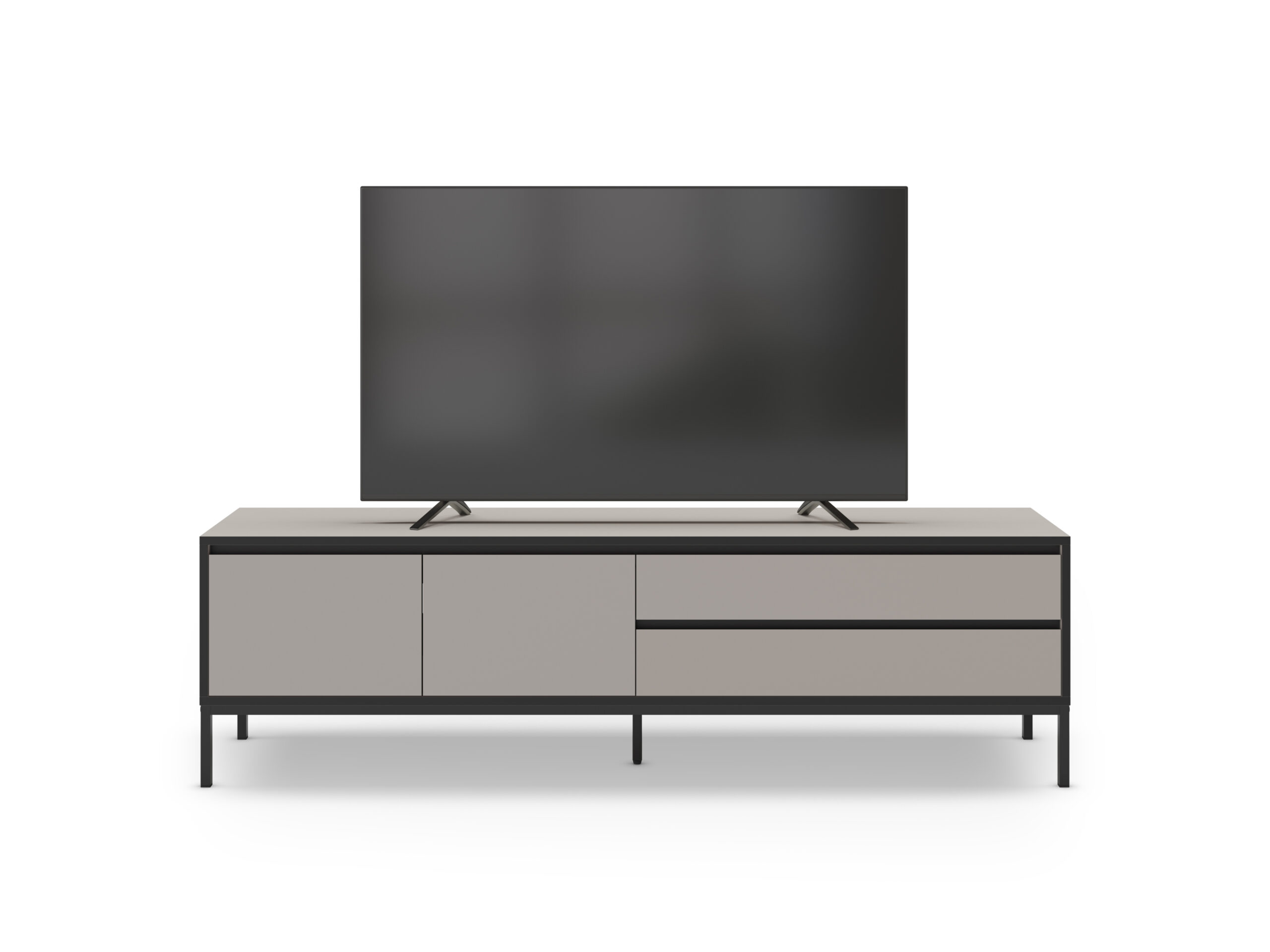 MUEBLE TV LORENZA 2P2C 180CM CREMA/NEGRO PATA META - Imagen 9