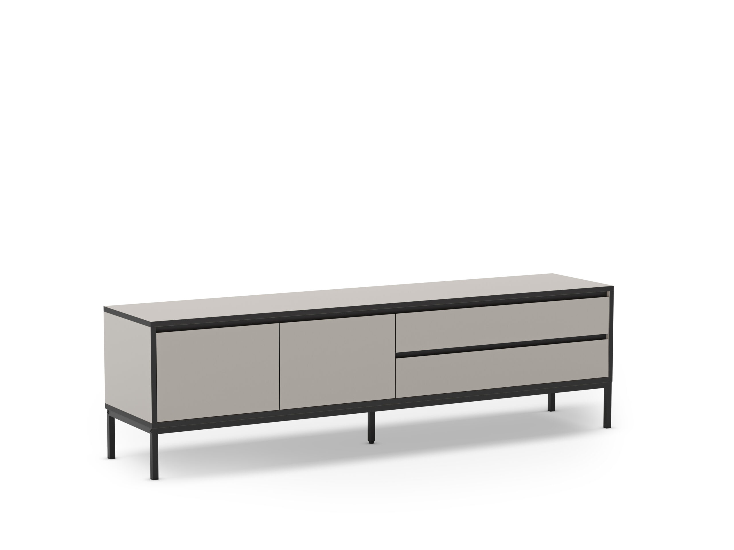 MUEBLE TV LORENZA 2P2C 180CM CREMA/NEGRO PATA META - Imagen 11
