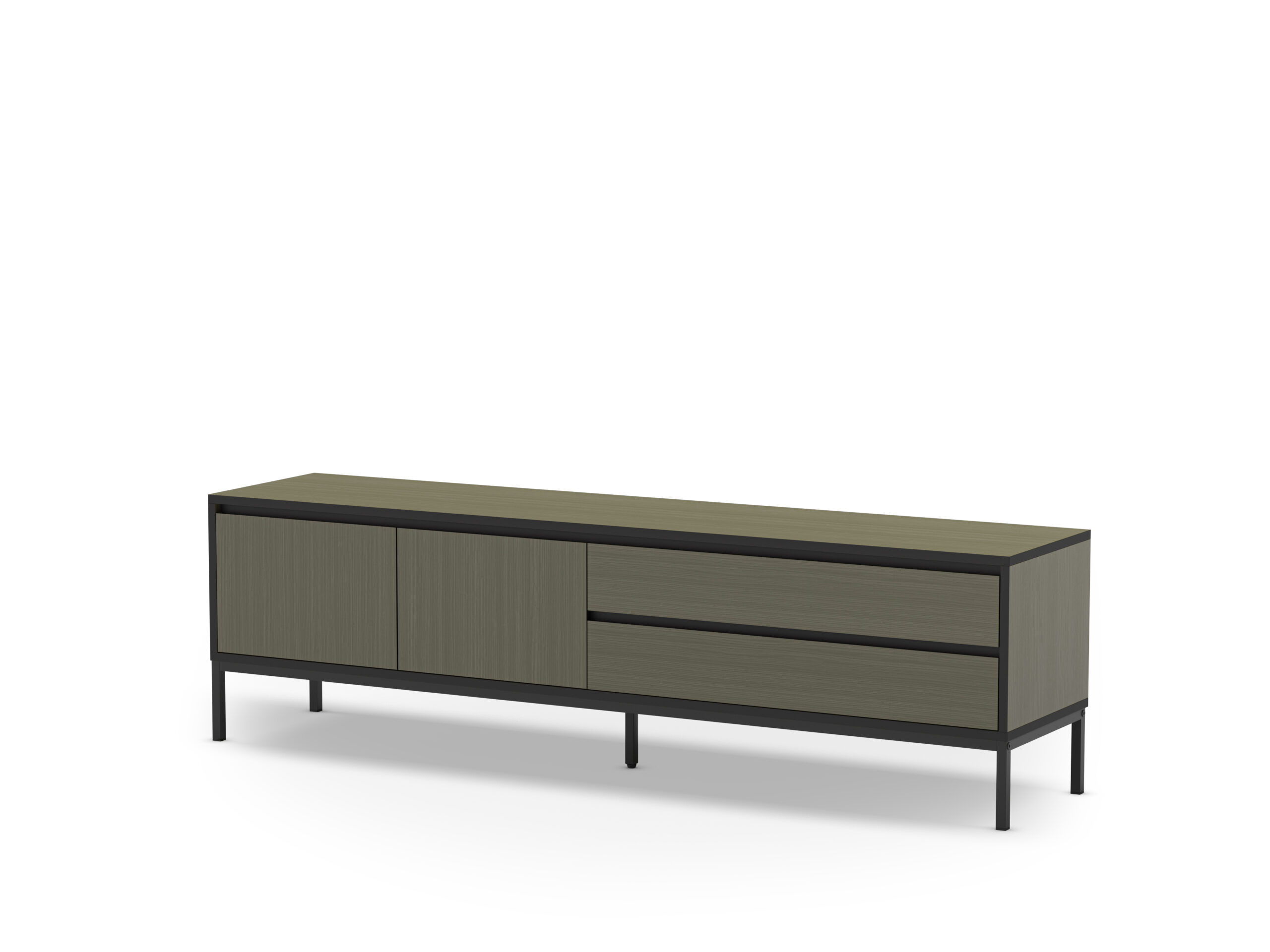 MUEBLE TV LORENZA 2P2C 180CM VERDE/NEGRO PATA META - Imagen 3