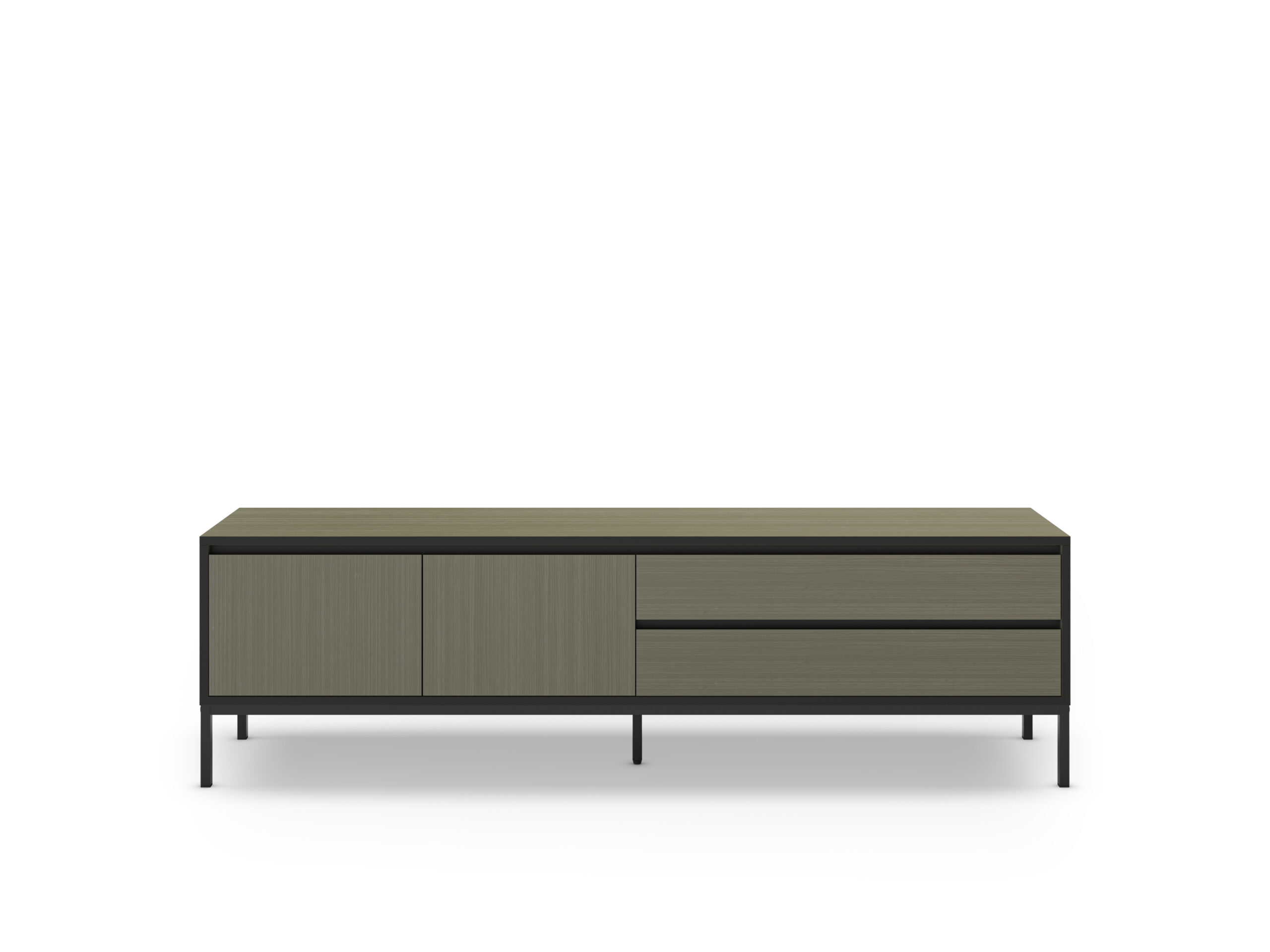 MUEBLE TV LORENZA 2P2C 180CM VERDE/NEGRO PATA META - Imagen 4