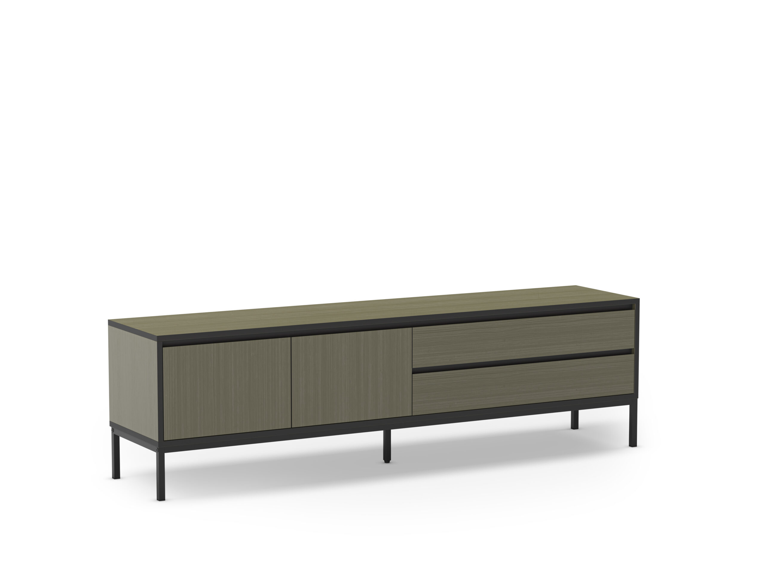 MUEBLE TV LORENZA 2P2C 180CM VERDE/NEGRO PATA META - Imagen 5
