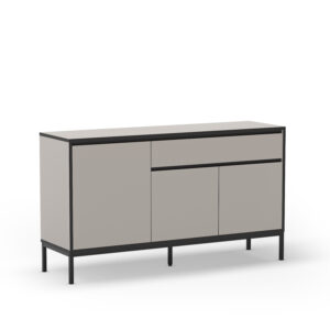 APARADOR LORENZA 3P1C 140CM CREMA/NEGRO PATA METAL