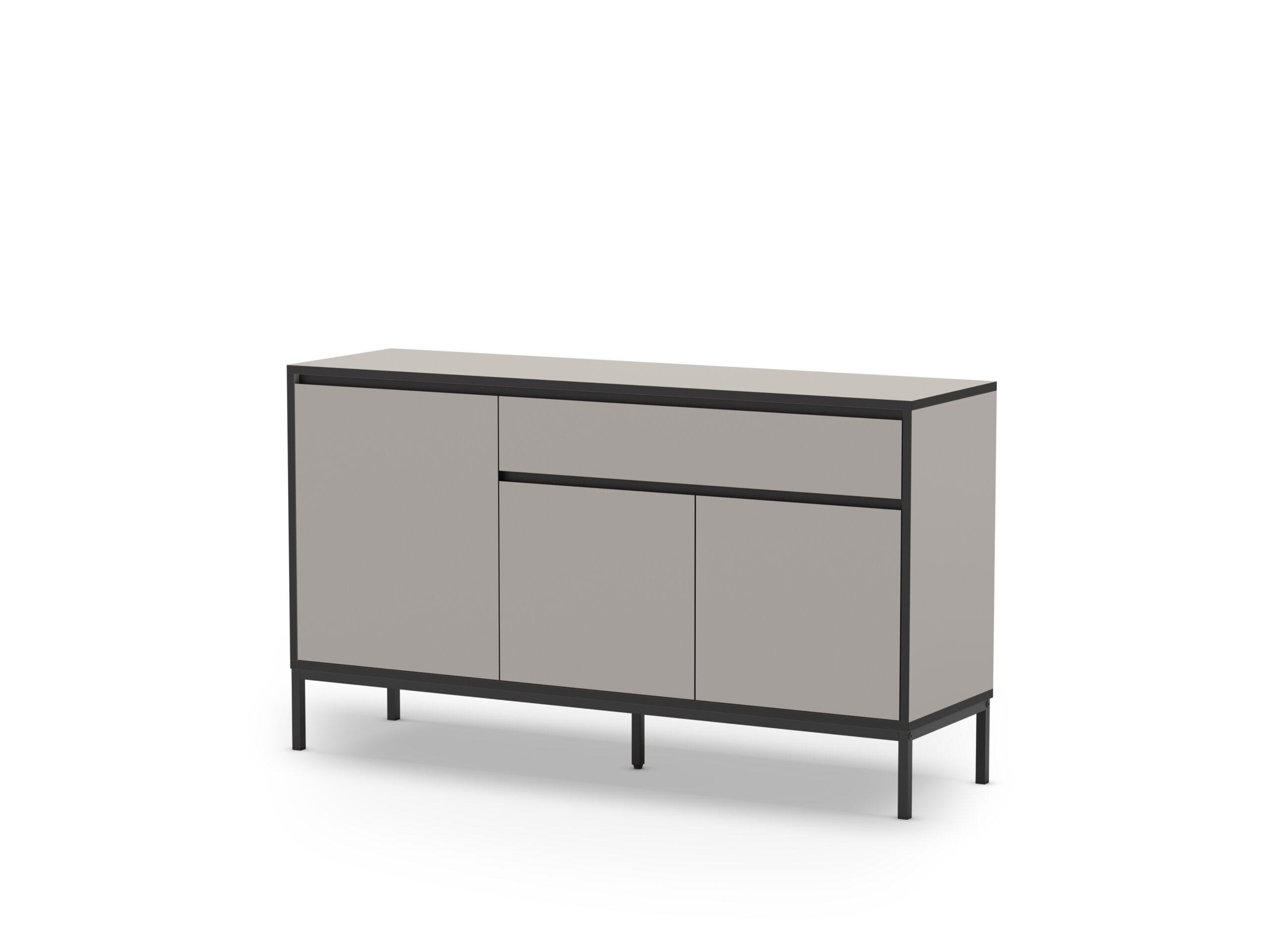 APARADOR LORENZA 3P1C 140CM CREMA/NEGRO PATA METAL - Imagen 3