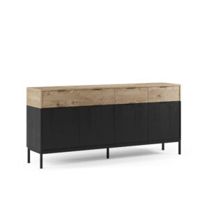 APARADOR MARION 4P4C 180CM ROBLE-K/NEGRO PATA META