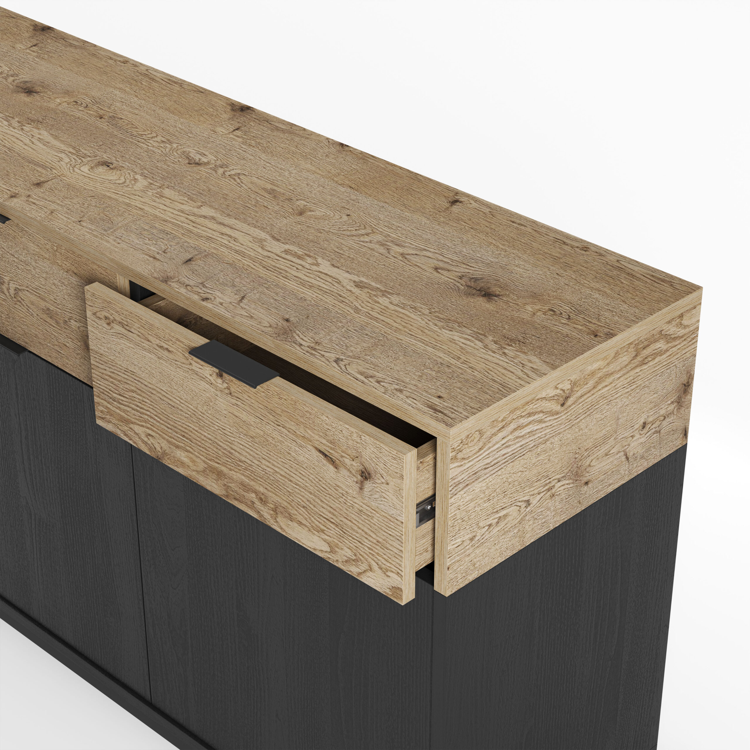 APARADOR MARION 4P4C 180CM ROBLE-K/NEGRO PATA META - Imagen 6