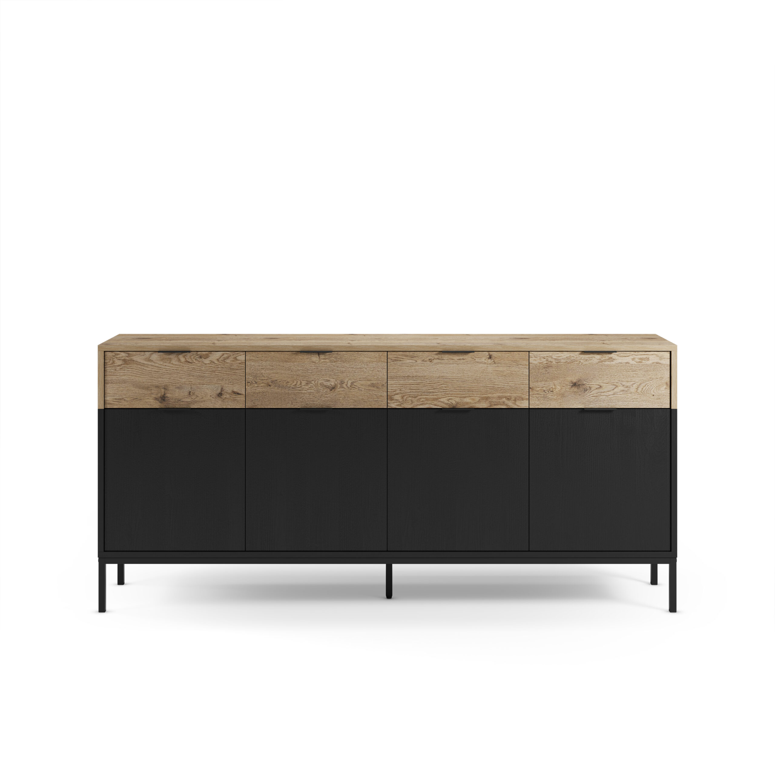 APARADOR MARION 4P4C 180CM ROBLE-K/NEGRO PATA META - Imagen 8