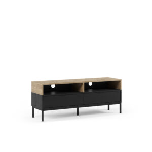 MUEBLE TV MARION 2C2H 140CM ROBLE-K/NEGRO PATA MET
