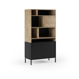 LIBRERIA MARION 2P6H1P ROBLE-K/NEGRO PATA METAL