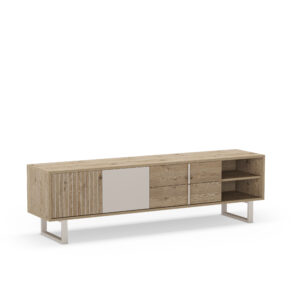 MUEBLE TV MILLAY 2P2C2H 180CM ROBLE-K/GRIS