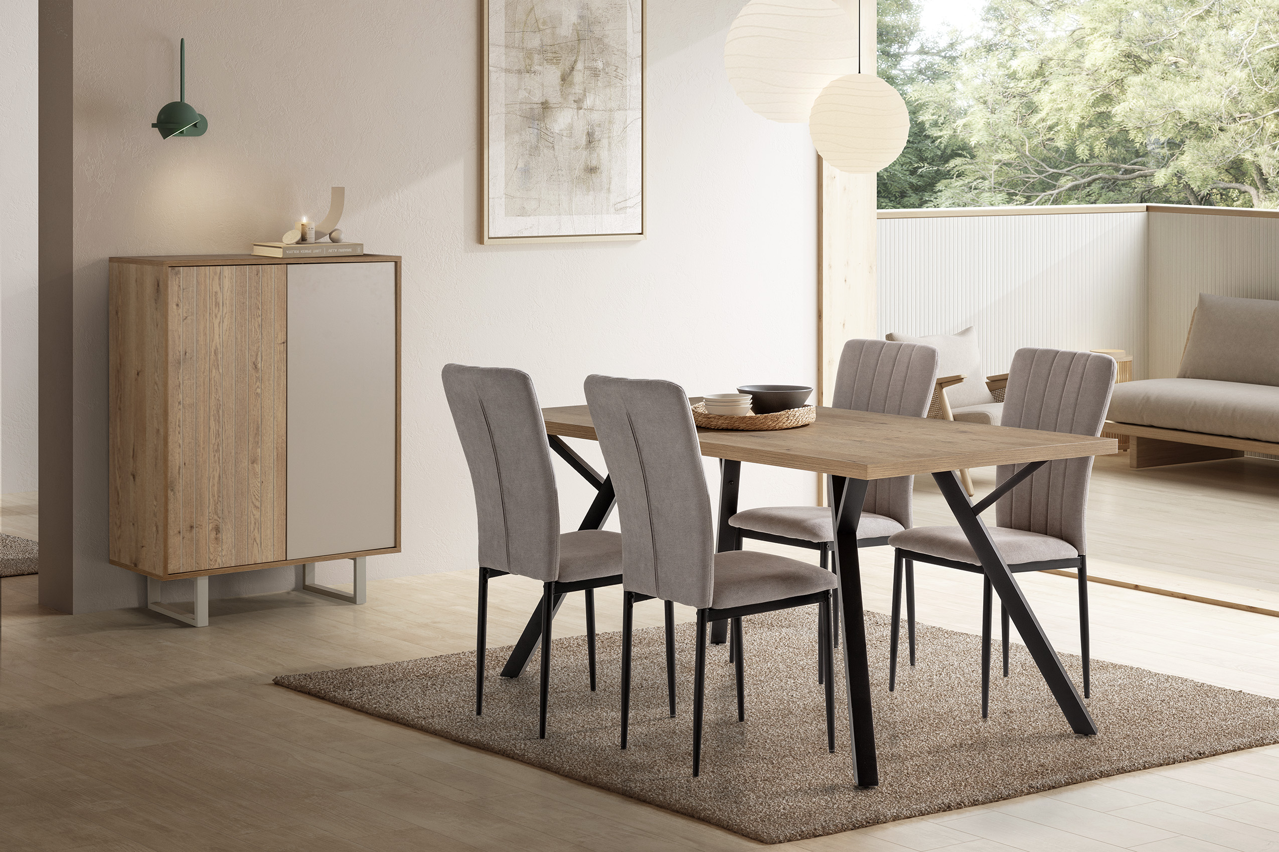 MUEBL.AUX. ALTO MILLAY 2P ROBLE-K/GRIS - Imagen 3