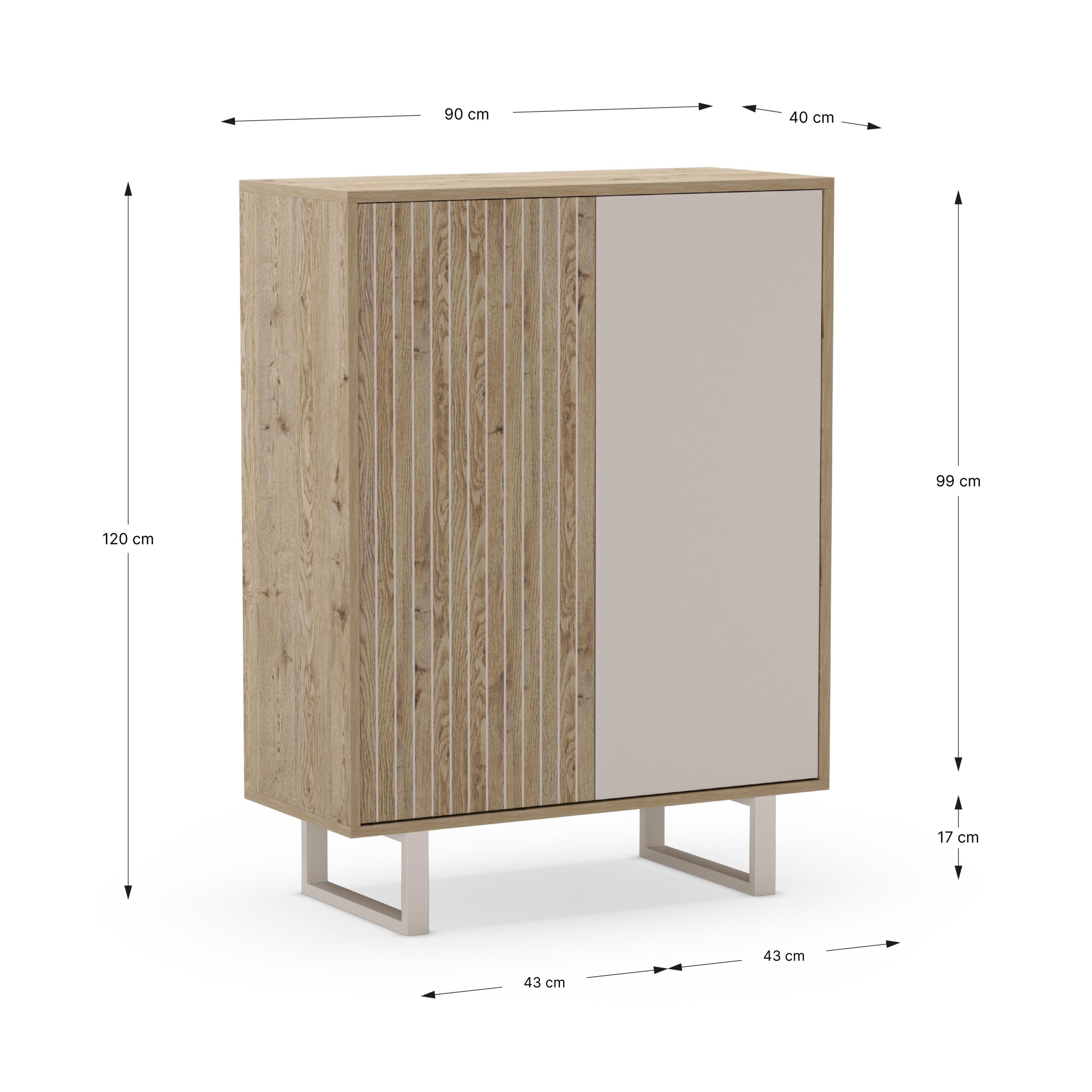 MUEBL.AUX. ALTO MILLAY 2P ROBLE-K/GRIS - Imagen 6