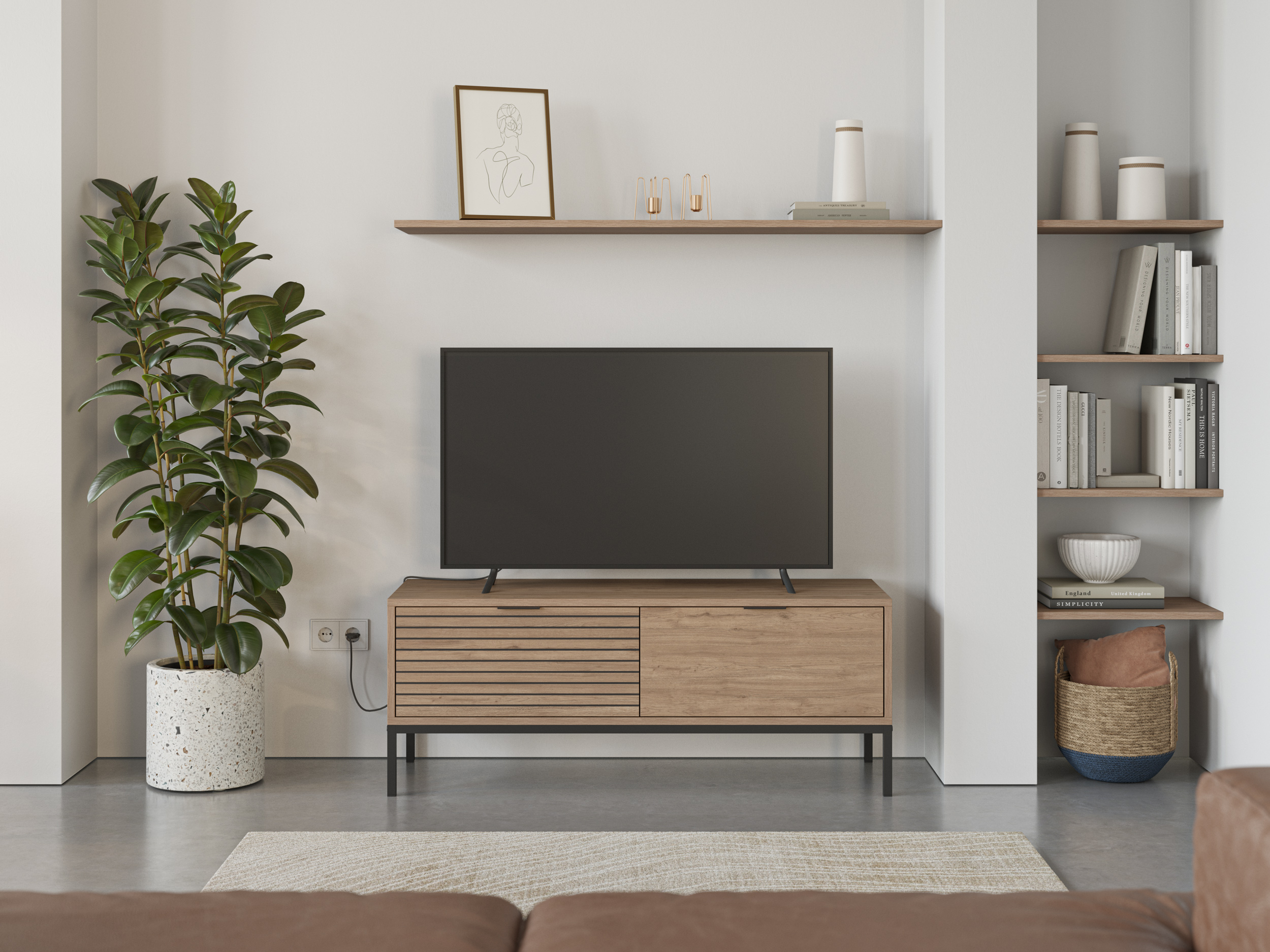 MUEBLE TV ARIEL 2C SEPET PATA METAL - Imagen 2