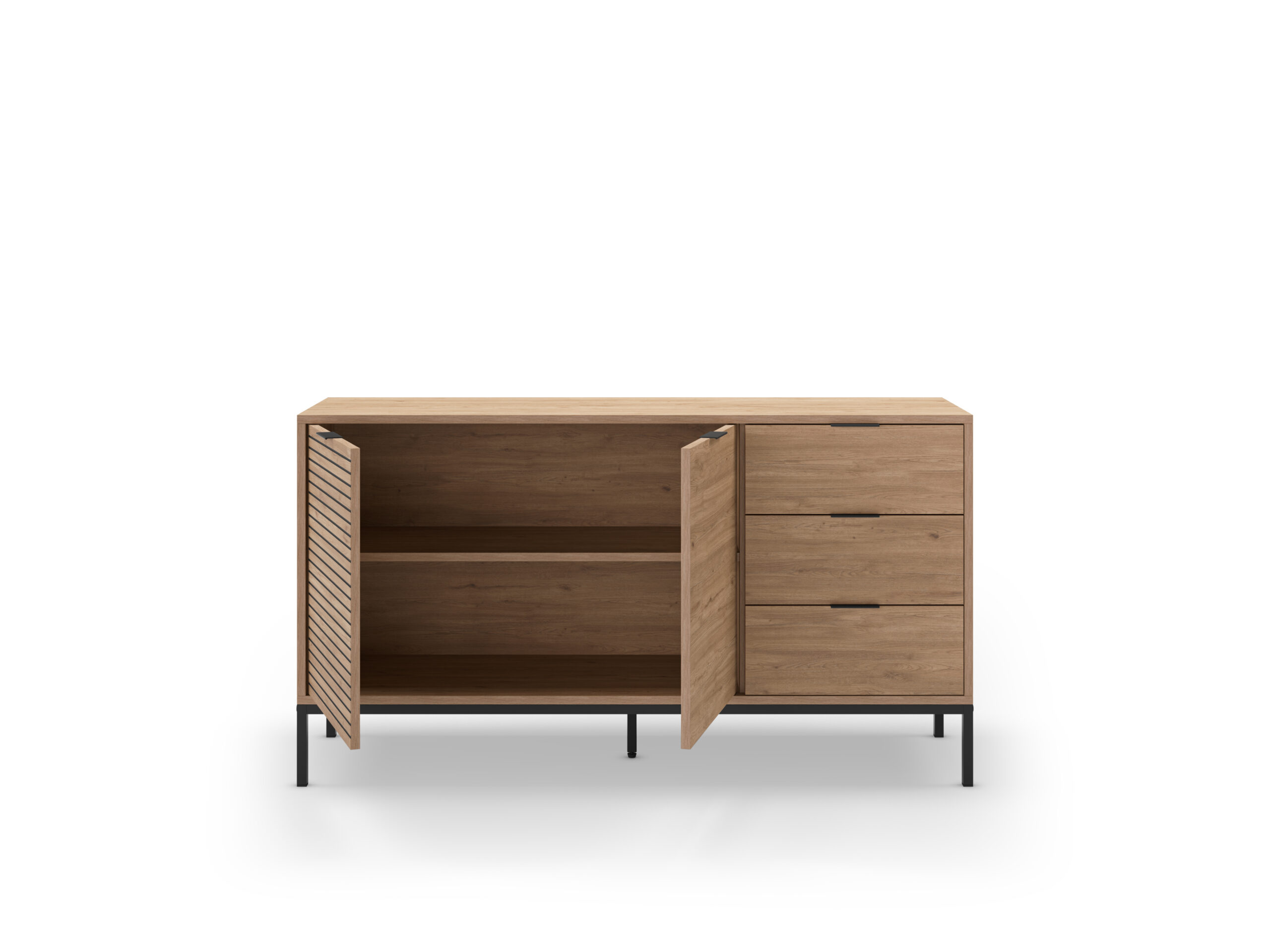 APARADOR ARIEL 2P3C 140CM SEPET PATA METAL - Imagen 2