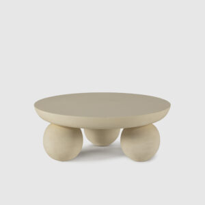 MESA CENTRO REDONDA AILEN 90CM BEIGE EF.CEMENTO