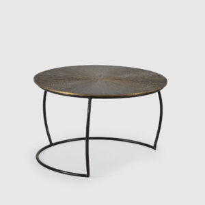 SET 2 MESAS CENTRO SELENE ORO VIEJO PATA METAL