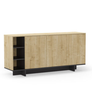 APARADOR CEQUOIA 3P3H 170CM ROBLE/NEGRO SILKY