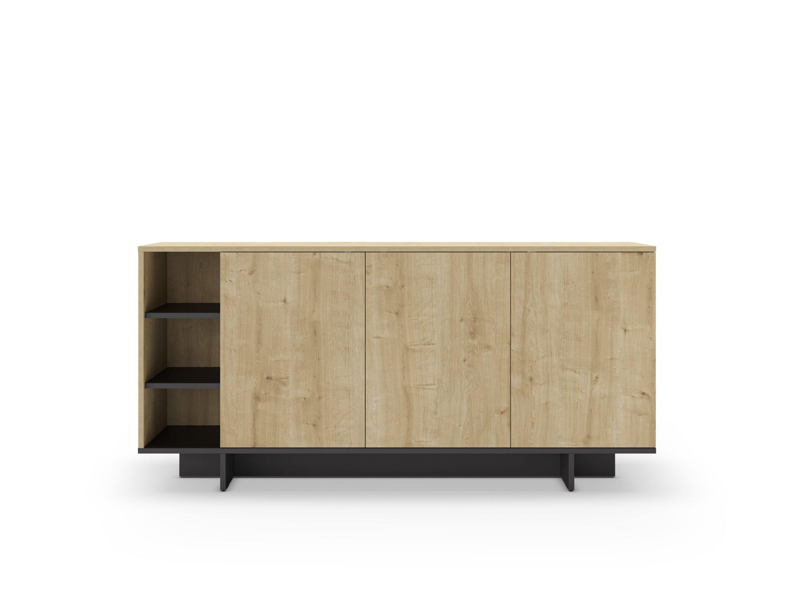 APARADOR CEQUOIA 3P3H 170CM ROBLE/NEGRO SILKY - Imagen 6