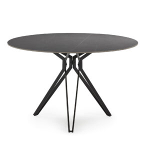 MESA REDONDA AINA 120CM GRIS CLARO PATAS METAL NEG