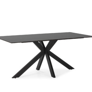 MESA RECT. BIMBA CERÁMICA NEGRA PIE NEGRO