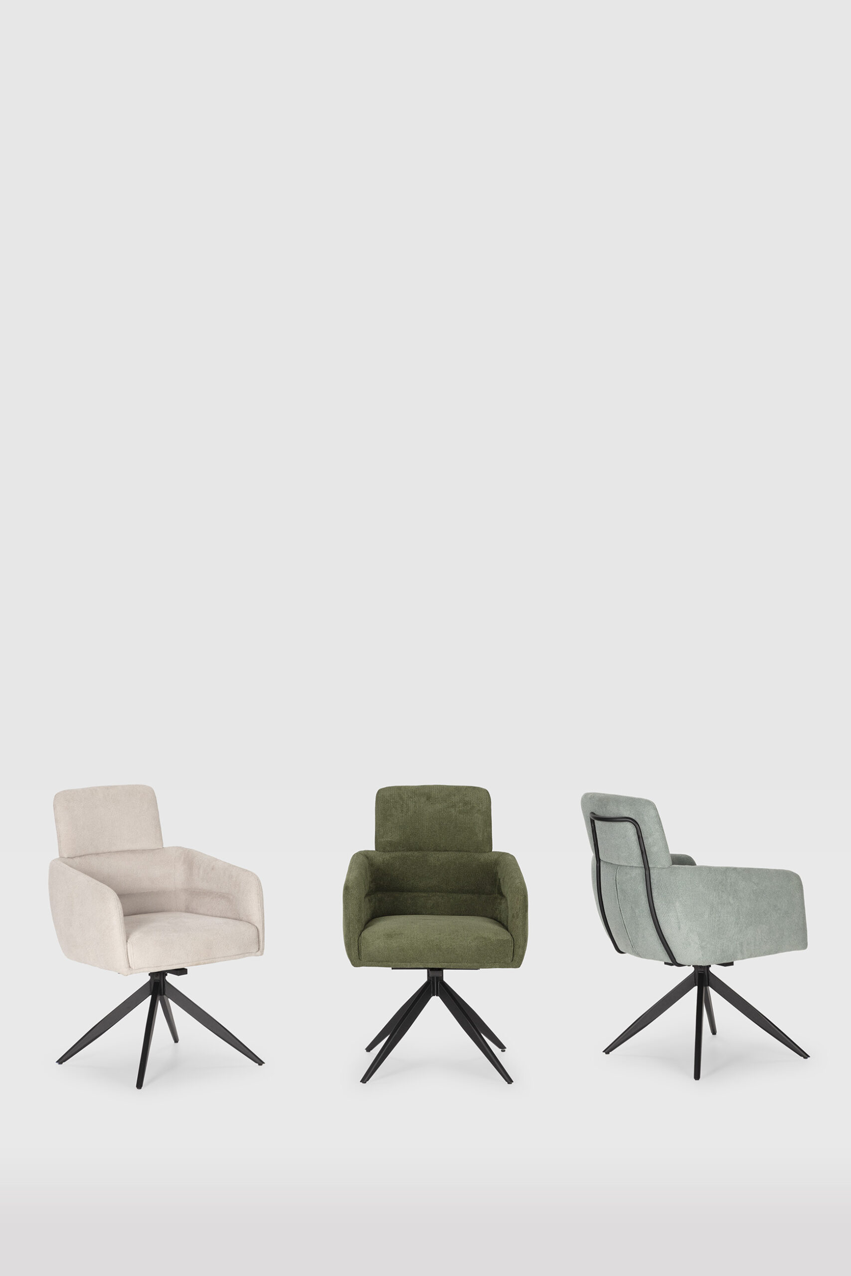 SILLON GIRATORIO AIXA TURQUESA/PATAS NEGRAS 2P/CAJ - Imagen 2