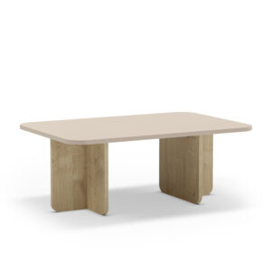 MESA CENTRO HILLARY 100CM CREMA PATA ROBLE