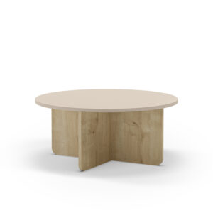 MESA CENTRO RED. HILLARY 80CM CREMA PATA ROBLE