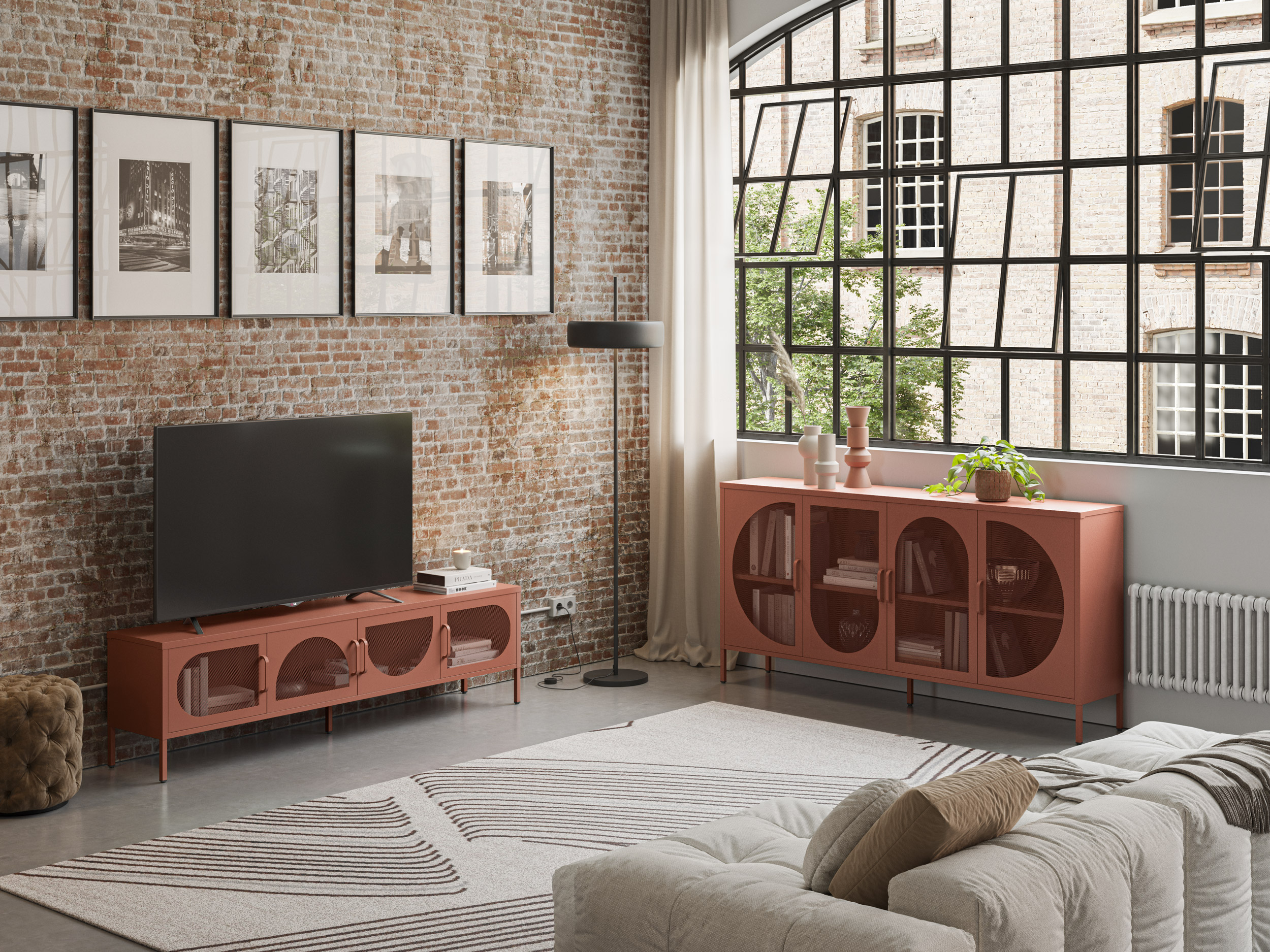 APARADOR TAYRA 4P 160CM TERRACOTA - Imagen 3