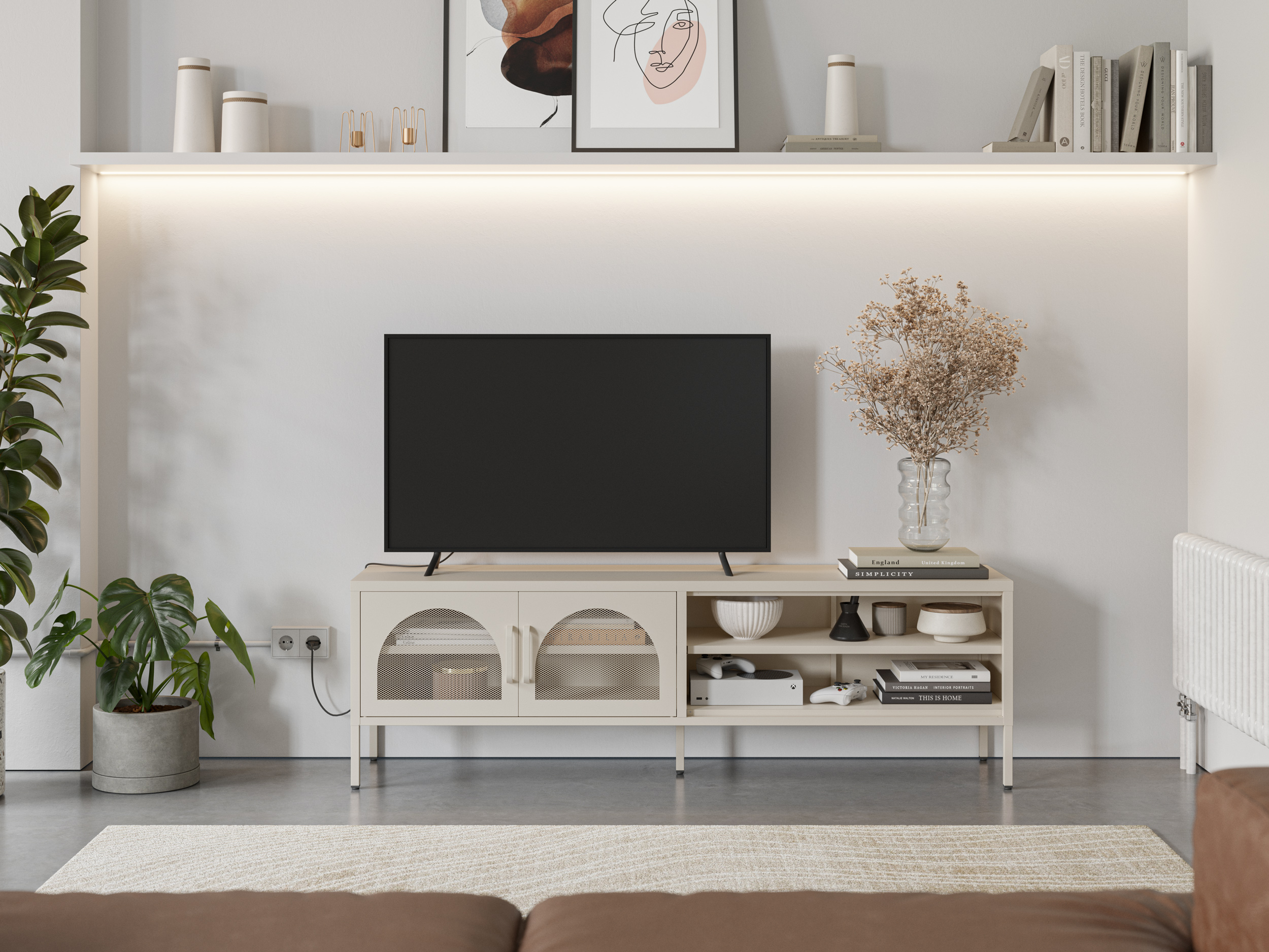 MUEBLE TV DIORA 2P2H 160CM CREMA - Imagen 3