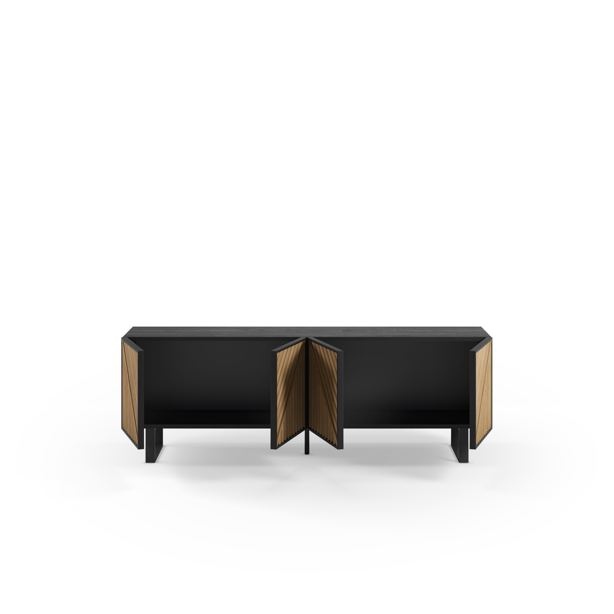 MUEBLE TV ALANA 4P NEGRO/ROBLE PATA METAL - Imagen 2