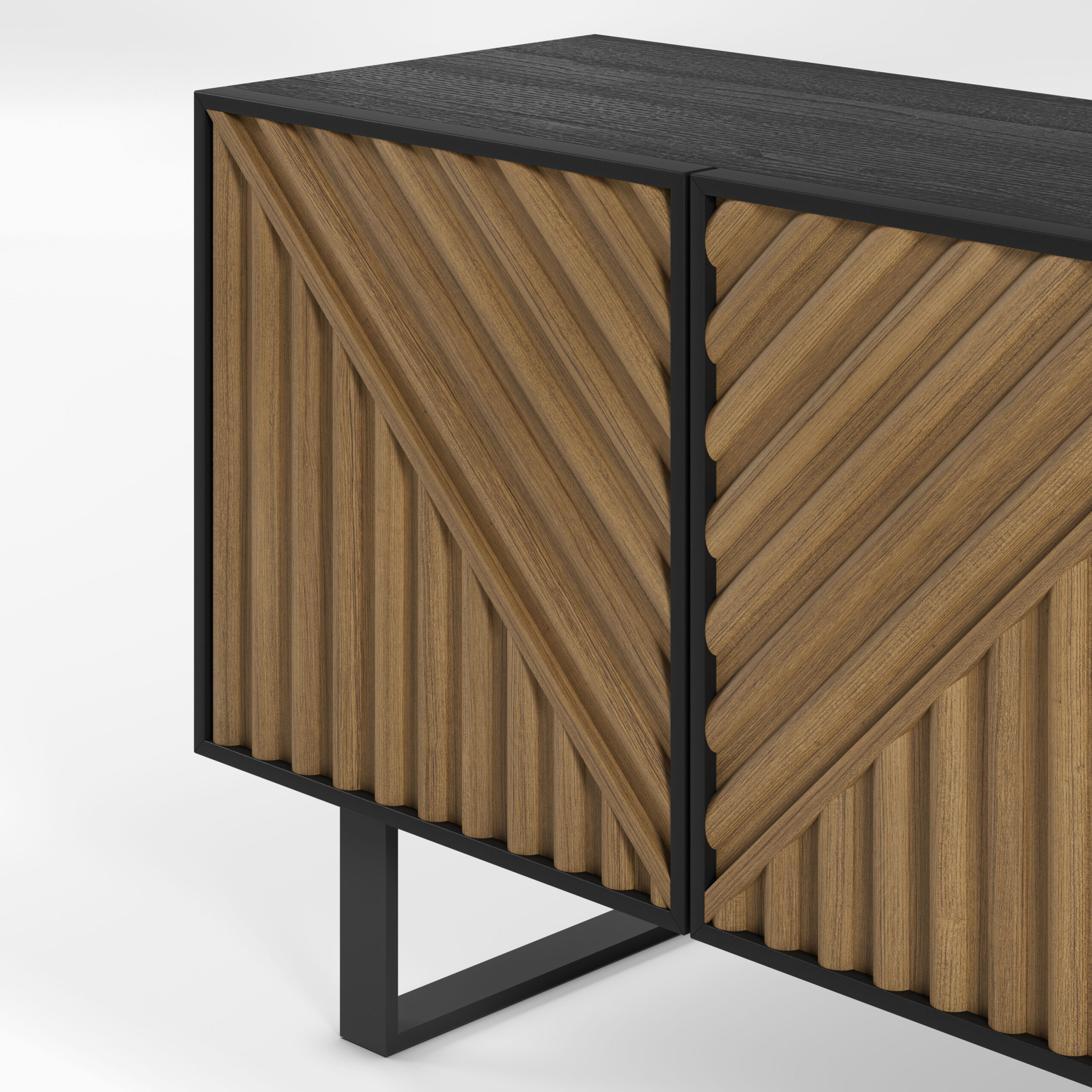 MUEBLE TV ALANA 4P NEGRO/ROBLE PATA METAL - Imagen 7