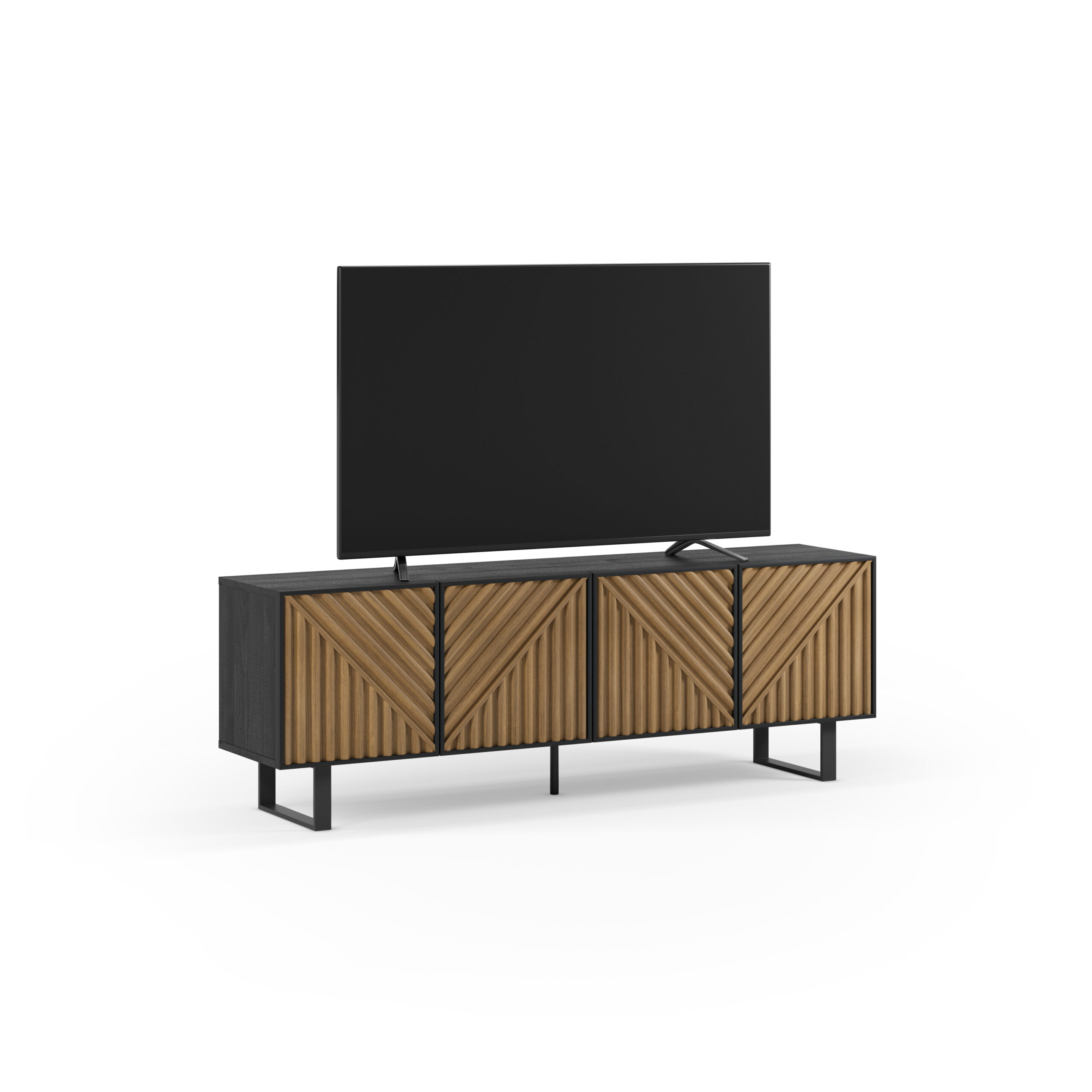 MUEBLE TV ALANA 4P NEGRO/ROBLE PATA METAL - Imagen 10