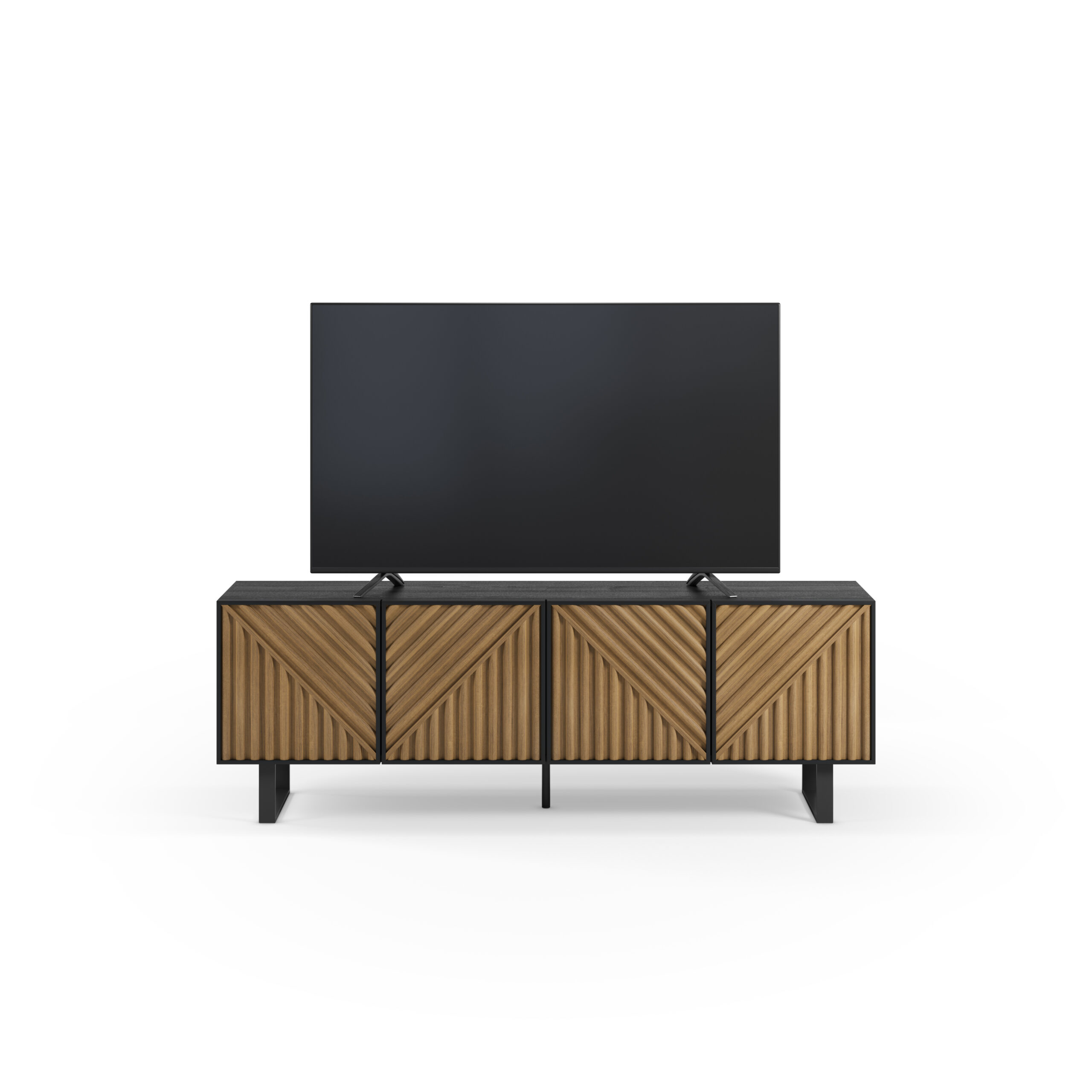 MUEBLE TV ALANA 4P NEGRO/ROBLE PATA METAL - Imagen 11