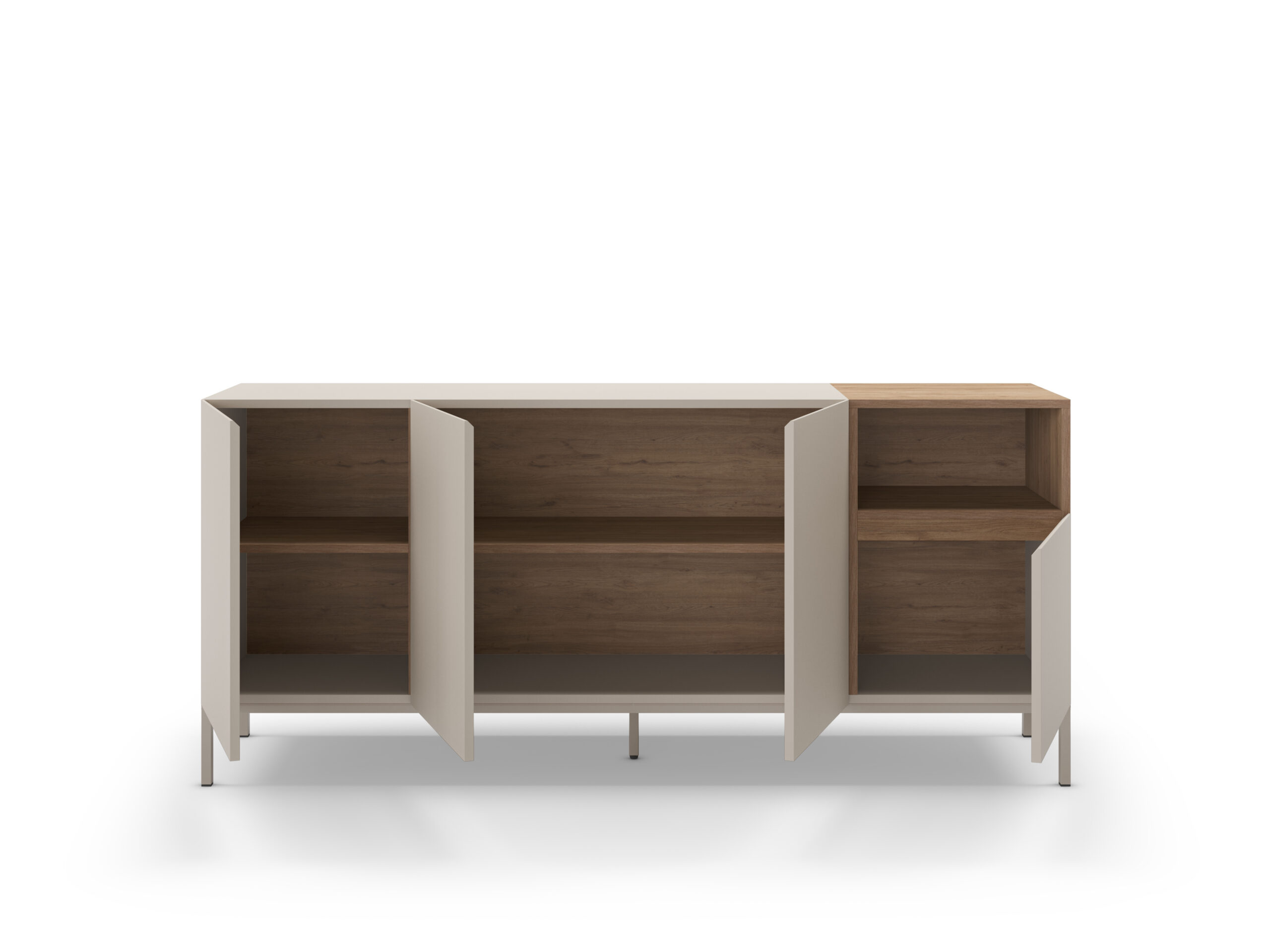 APARADOR CAILIN 4P1H 180CM CREMA/SEPET PATA METAL - Imagen 2