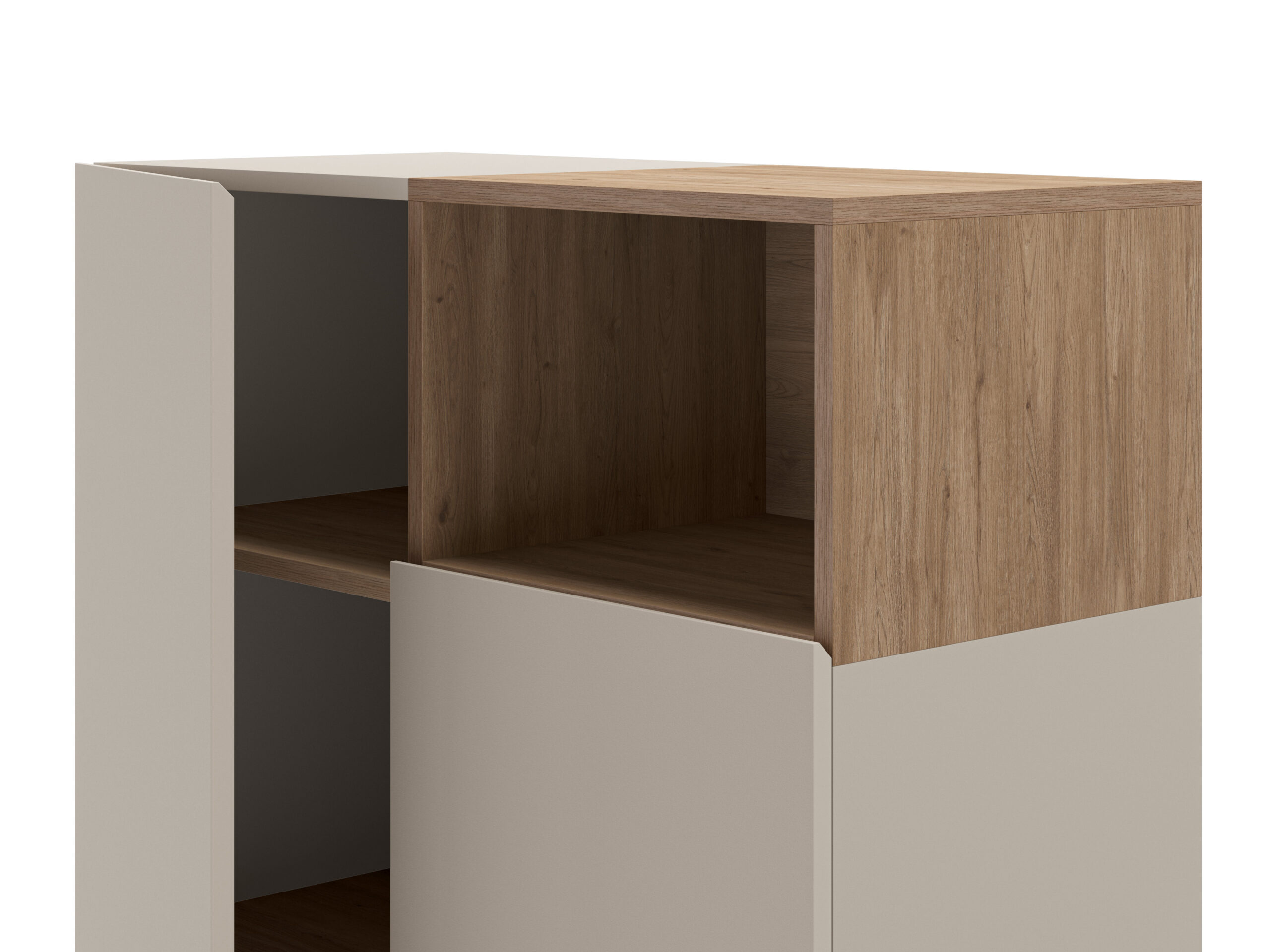 MUEBL.AUX. ALTO CAILIN 2P1H CREMA/SEPET PATA METAL - Imagen 5