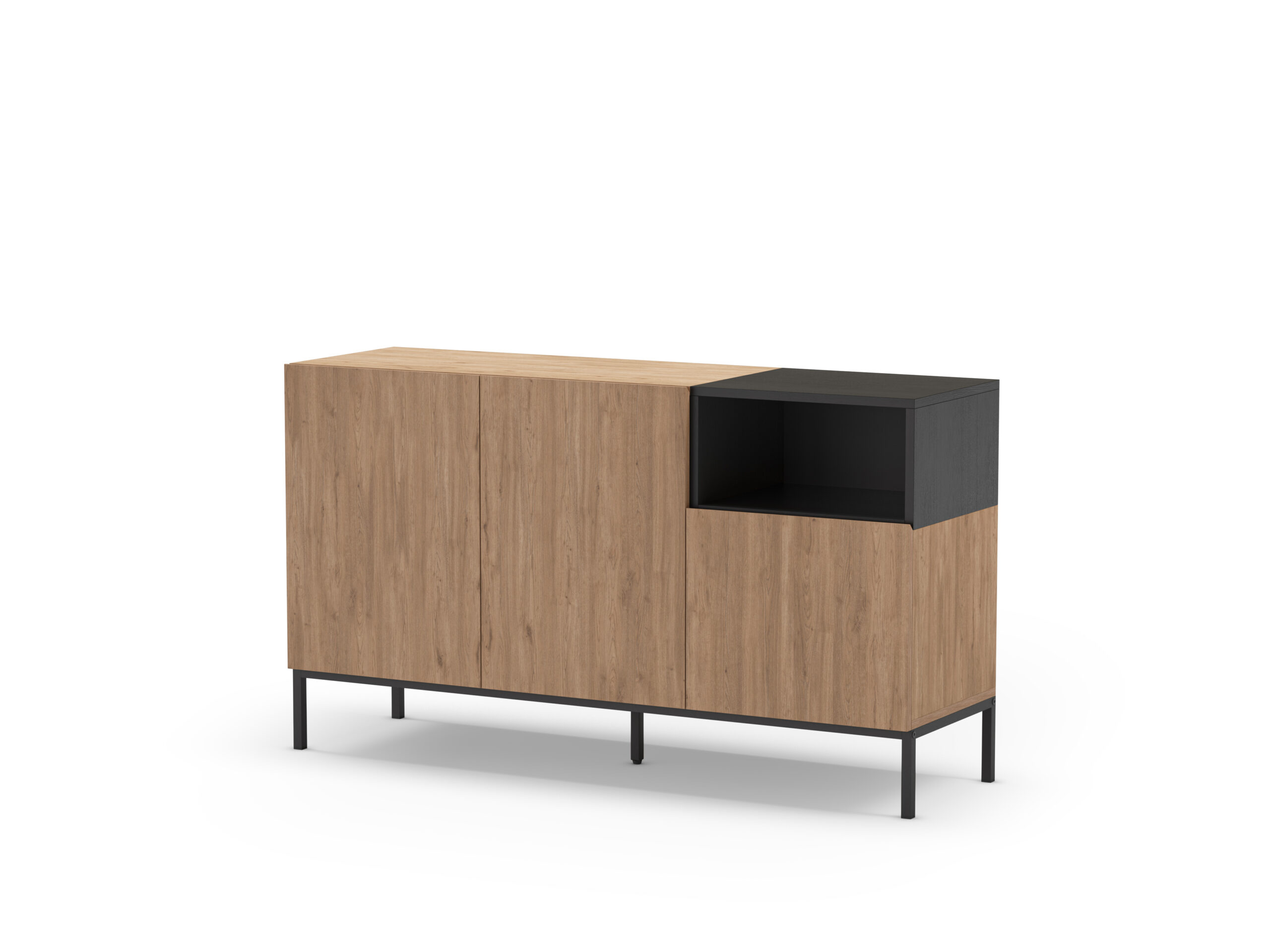 APARADOR CAILIN 3P1H 140CM SEPET/NEGRO PATA METAL - Imagen 3