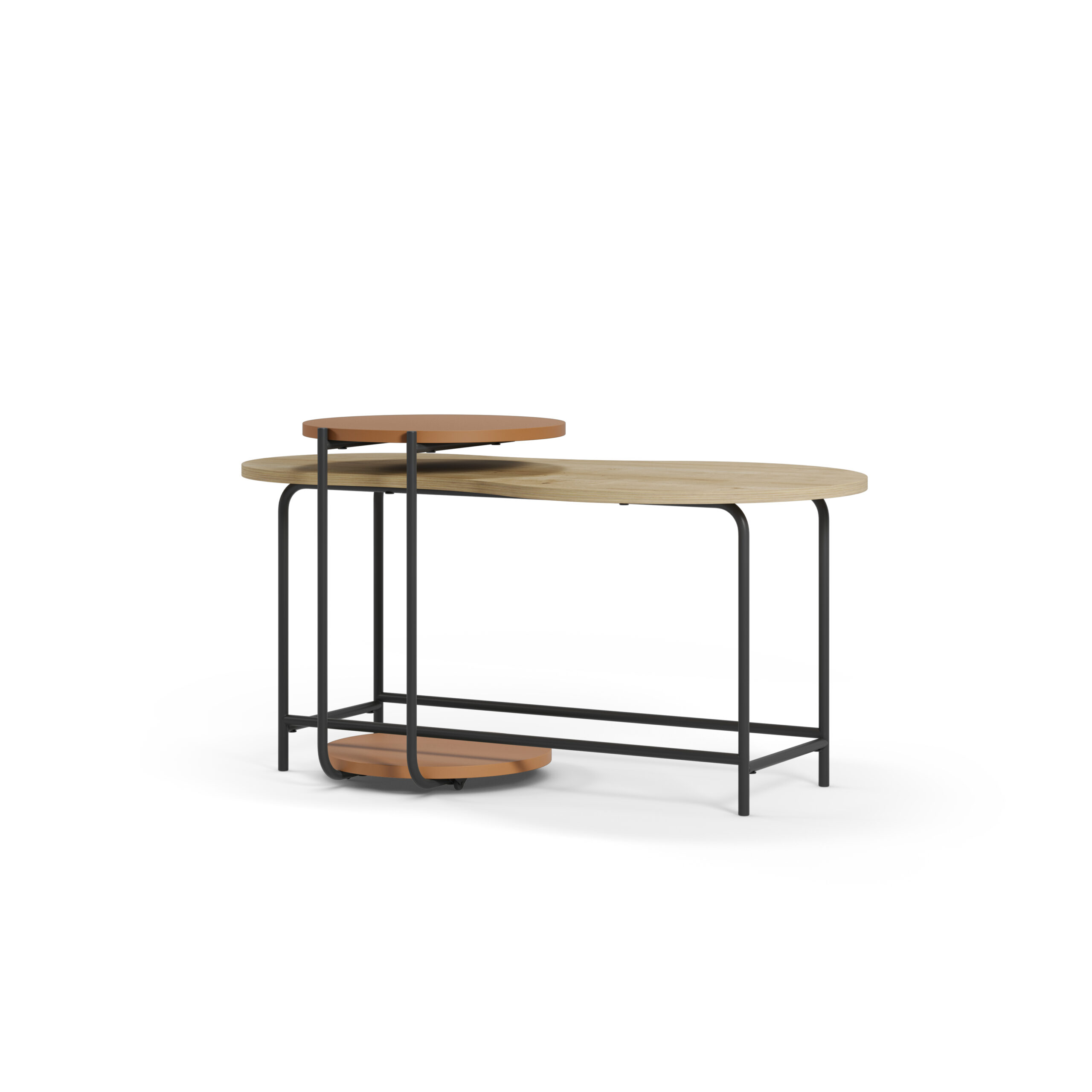 SET 2 MESAS CENTRO ROSIE ROBLE/TERRACOTA - Imagen 5