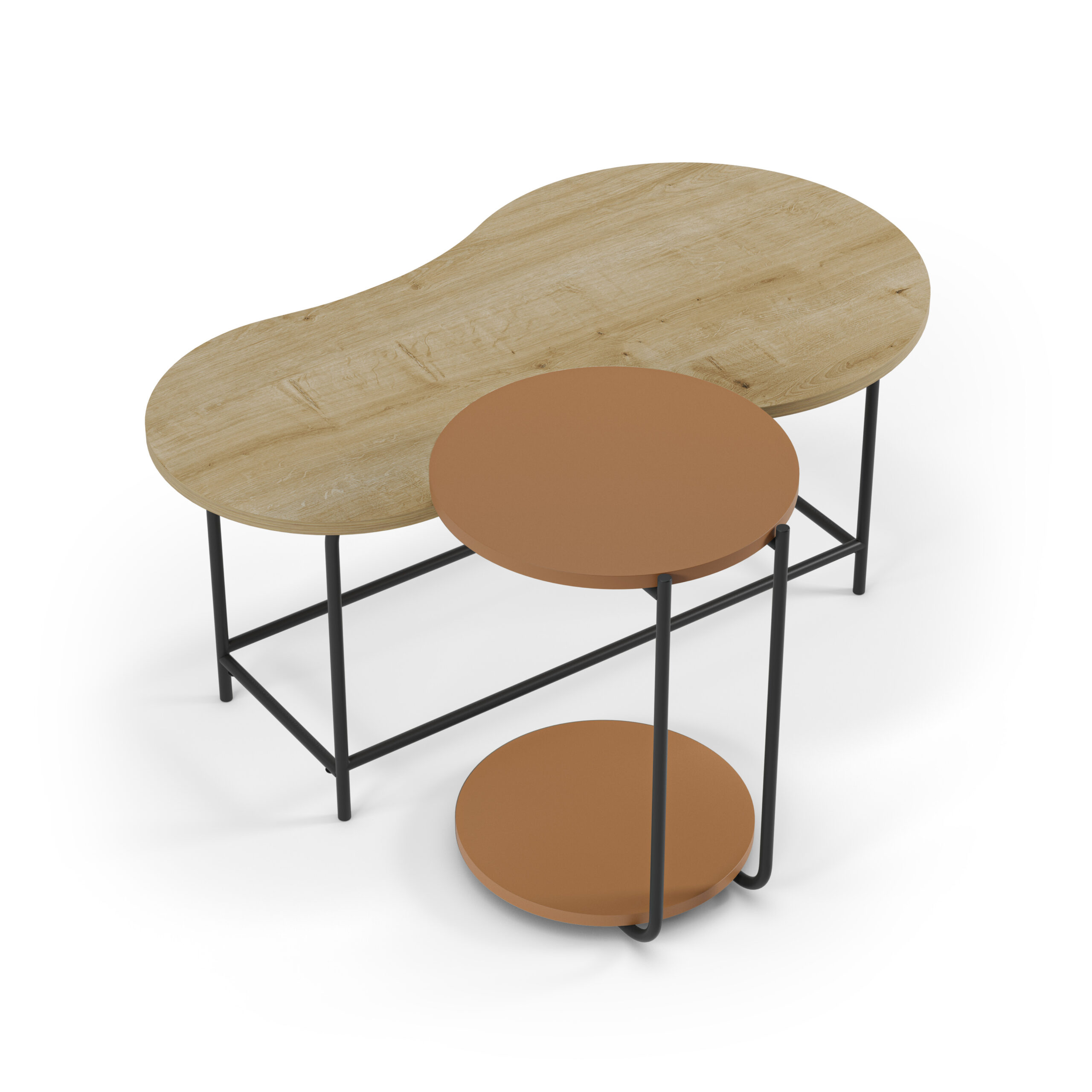 SET 2 MESAS CENTRO ROSIE ROBLE/TERRACOTA - Imagen 8