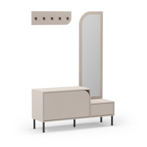 MUEBLE ZAPATERO BEA 2P+ESPEJO CREMA