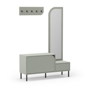 MUEBLE ZAPATERO BEA 2P+ESPEJO VERDE