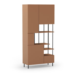 ESTANTERIA PERLA 5P TERRACOTA/NEGRO