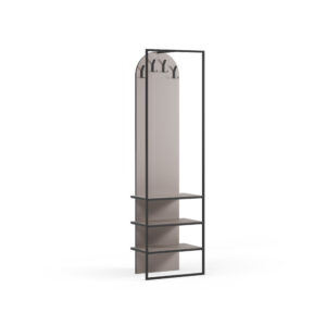 PERCHERO CON ZAPATERO EDORA CREMA/NEGRO