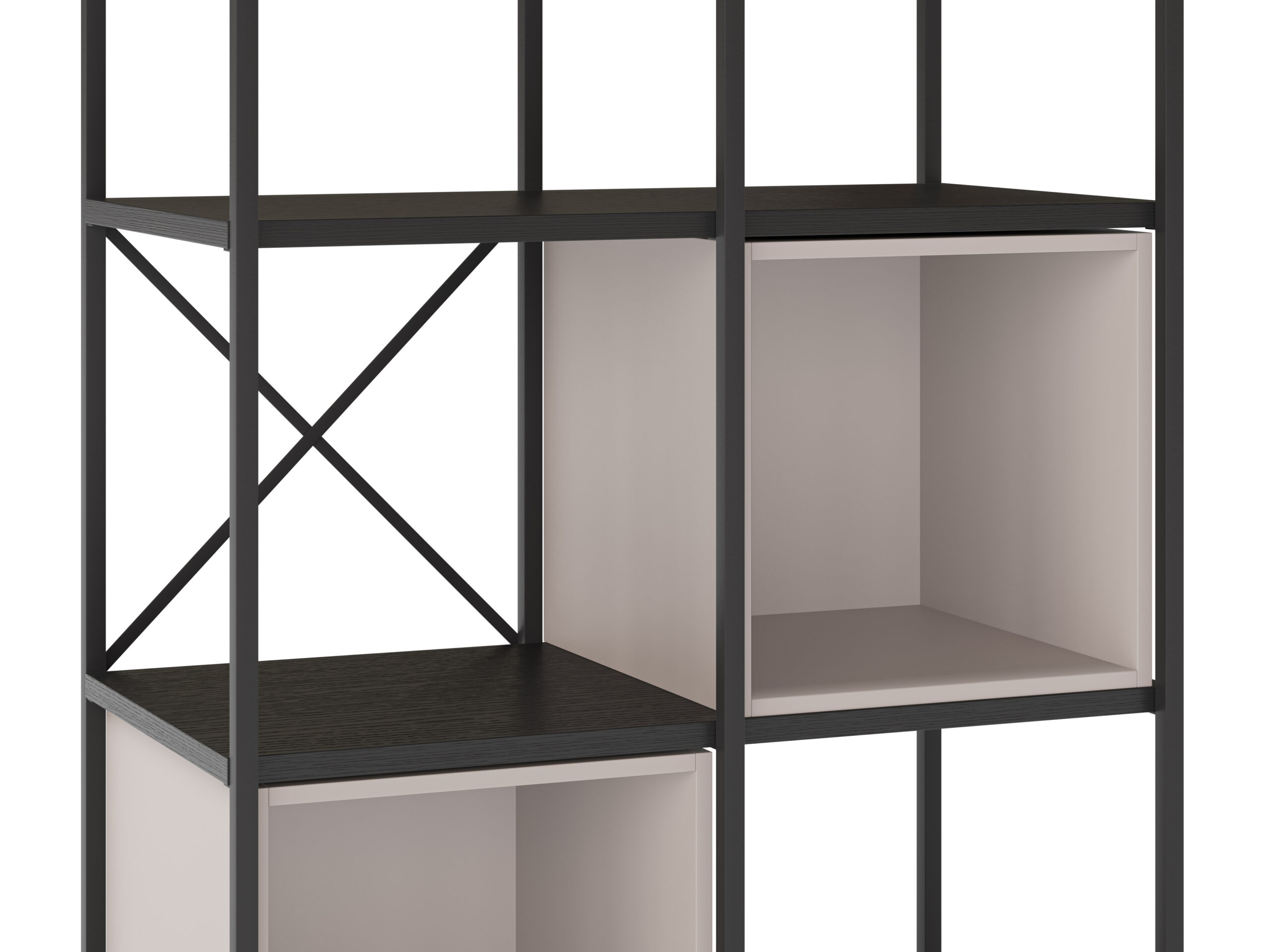ESTANTERIA ANYA 70CM NEGRO CUBO CREMA - Imagen 4