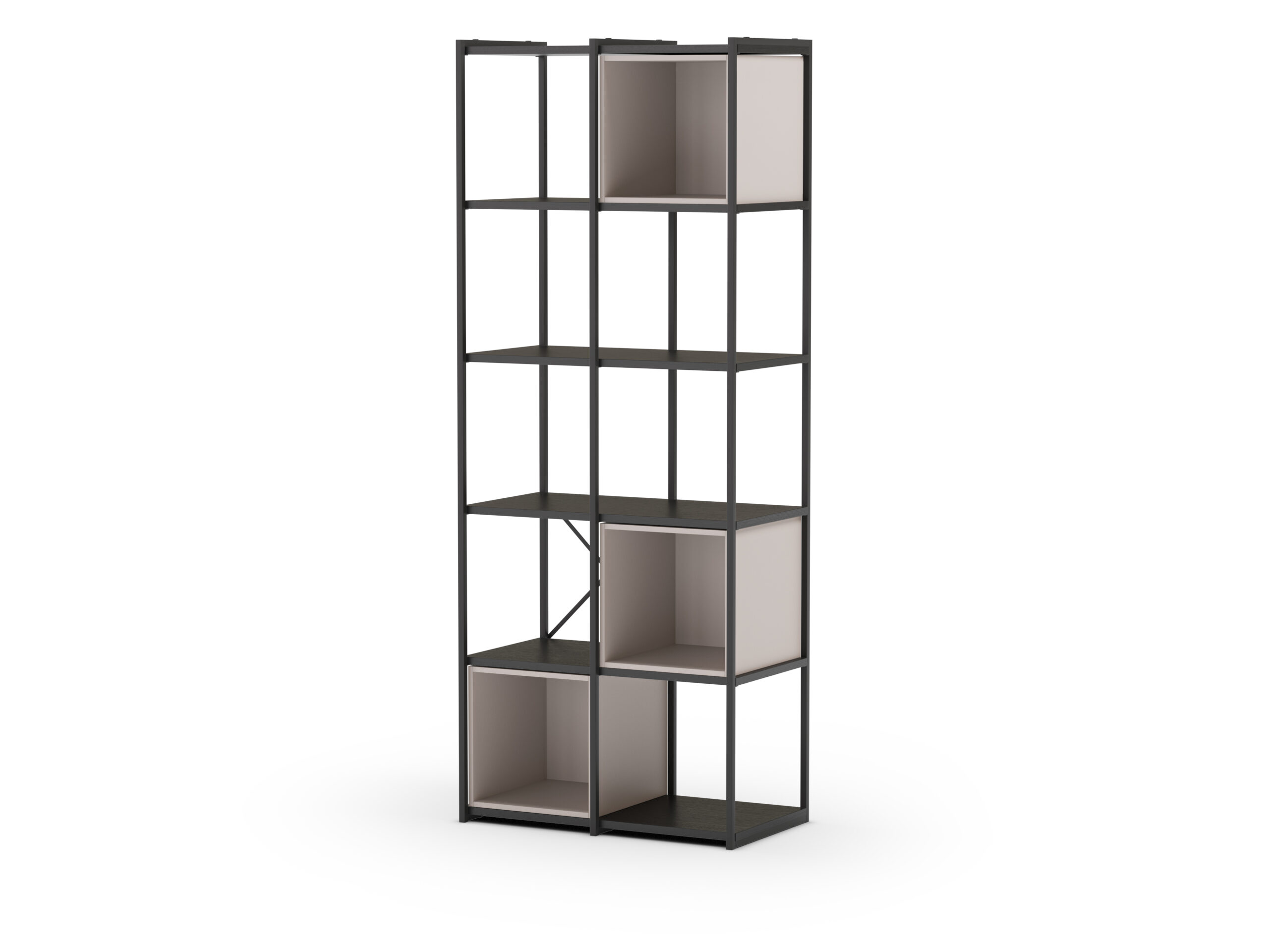 ESTANTERIA ANYA 70CM NEGRO CUBO CREMA - Imagen 5