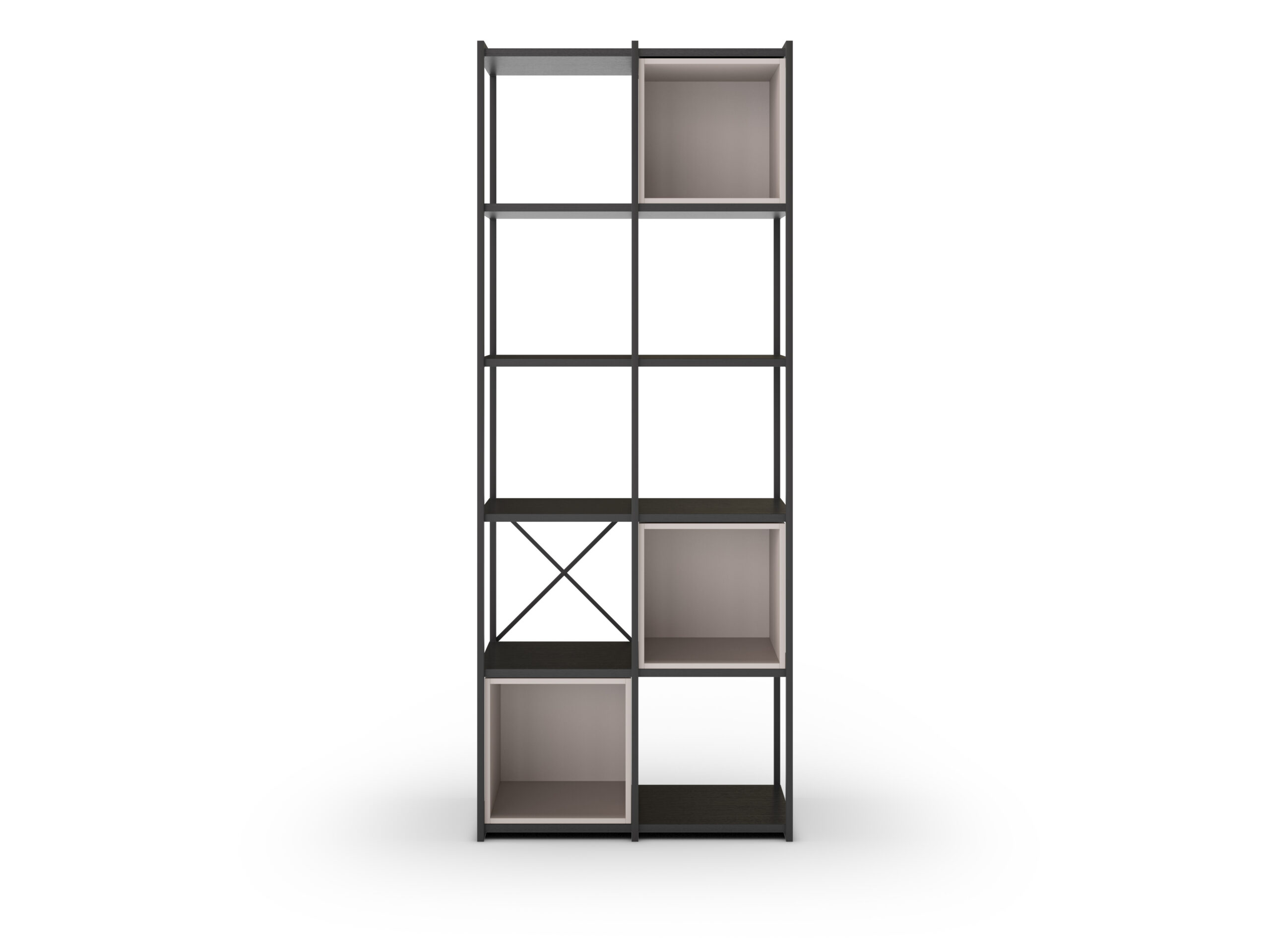 ESTANTERIA ANYA 70CM NEGRO CUBO CREMA - Imagen 6