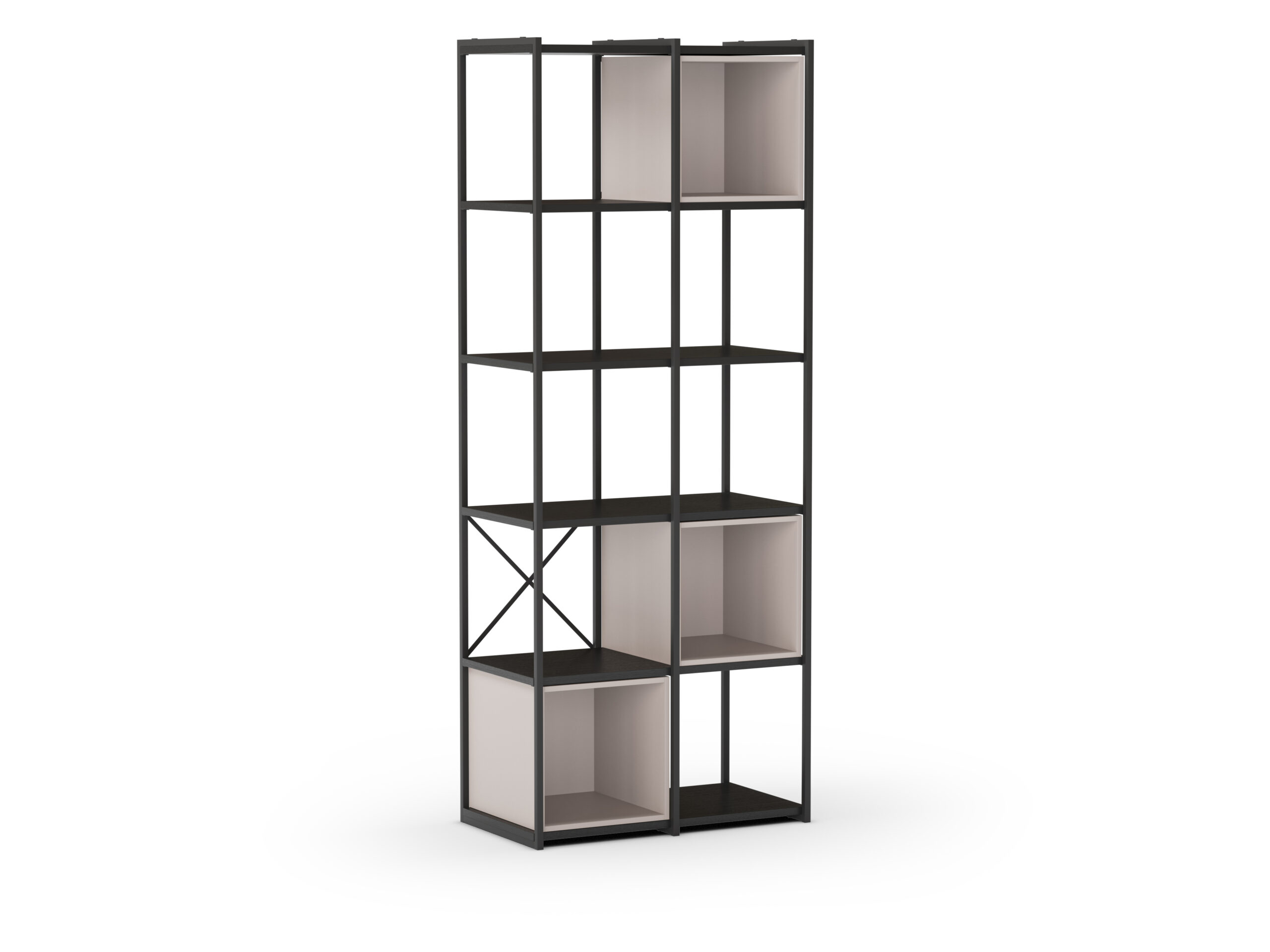 ESTANTERIA ANYA 70CM NEGRO CUBO CREMA