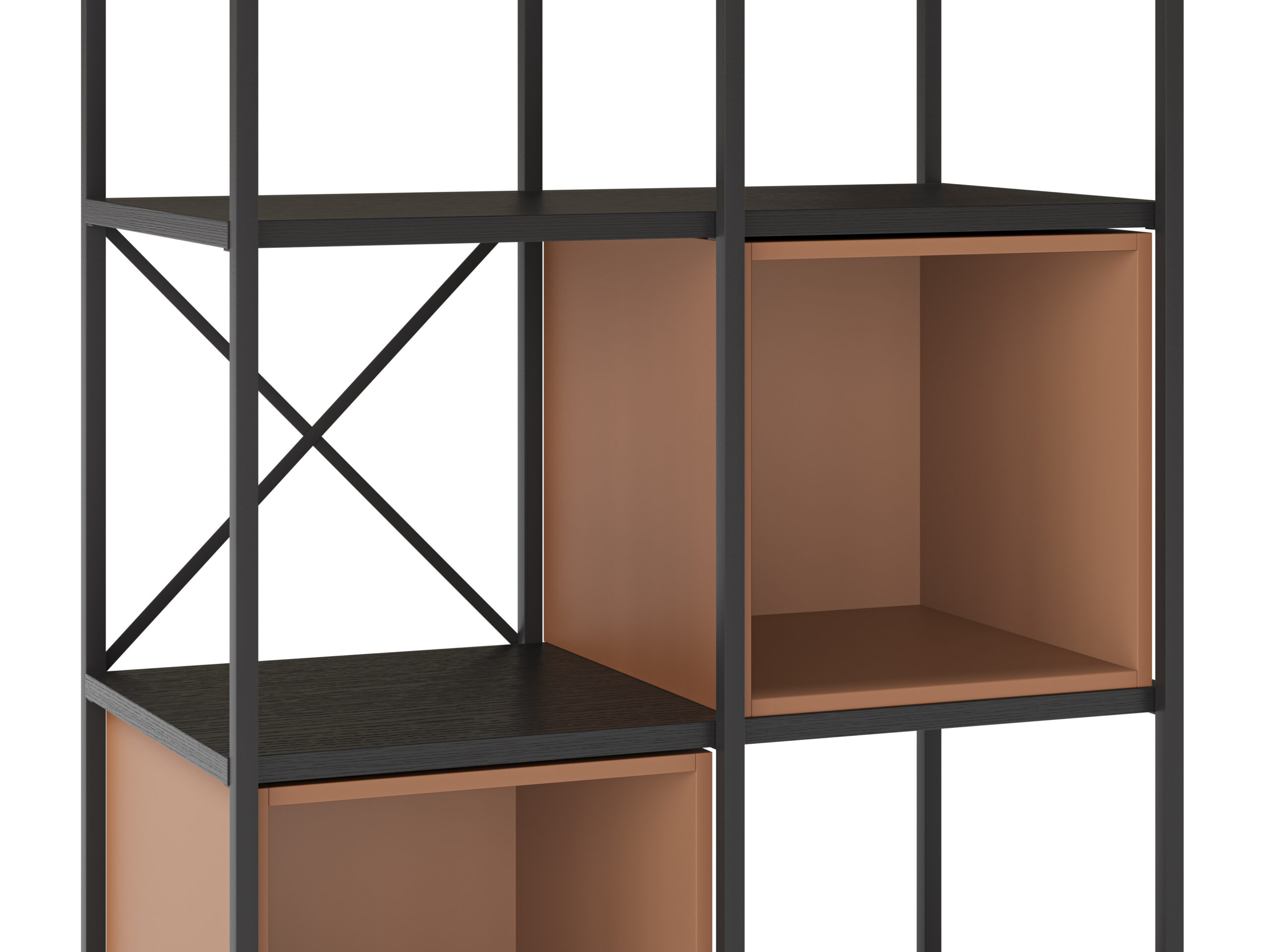 ESTANTERIA ANYA 70CM NEGRO CUBO TERRACOTA - Imagen 4