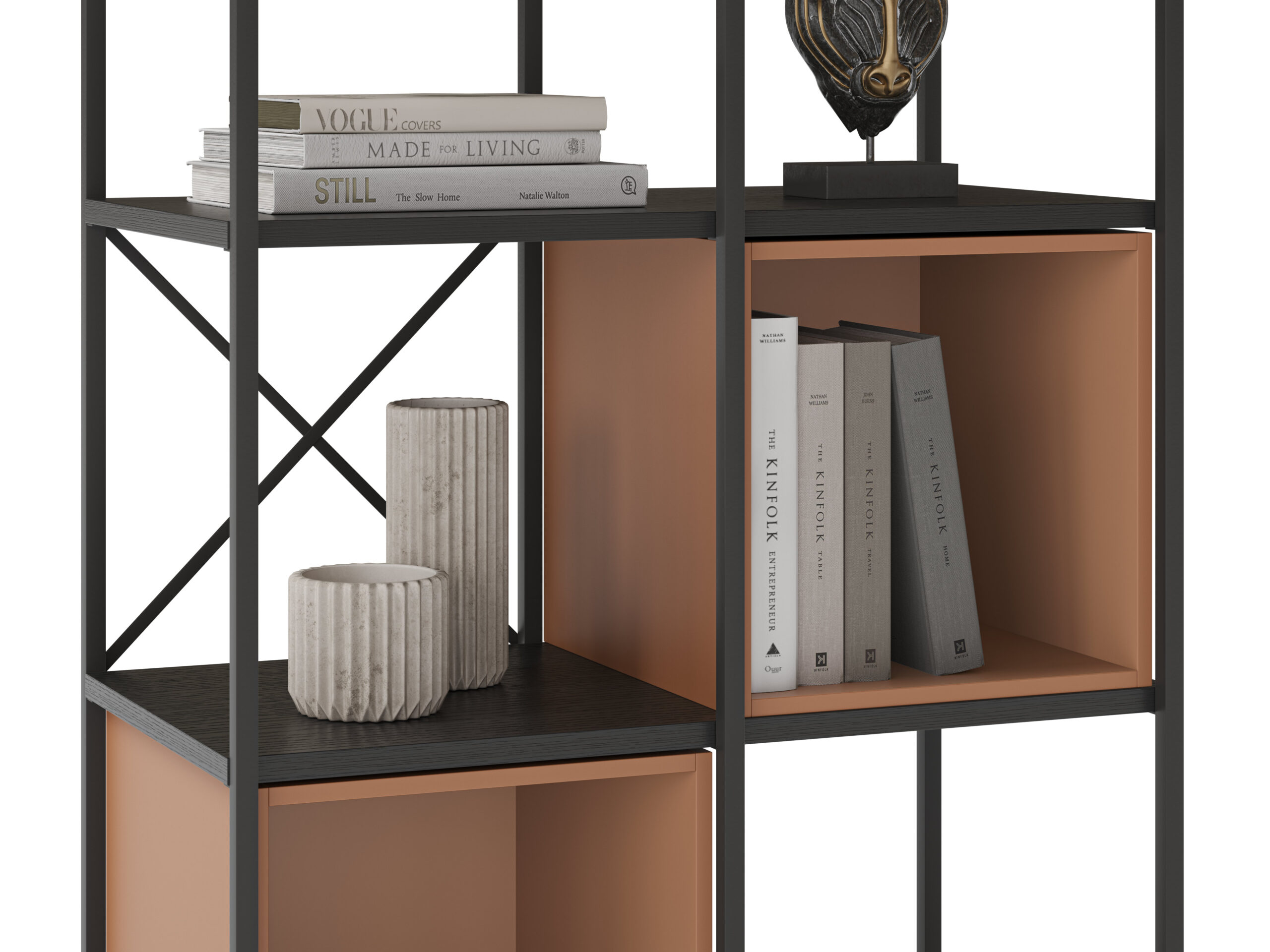 ESTANTERIA ANYA 70CM NEGRO CUBO TERRACOTA - Imagen 7