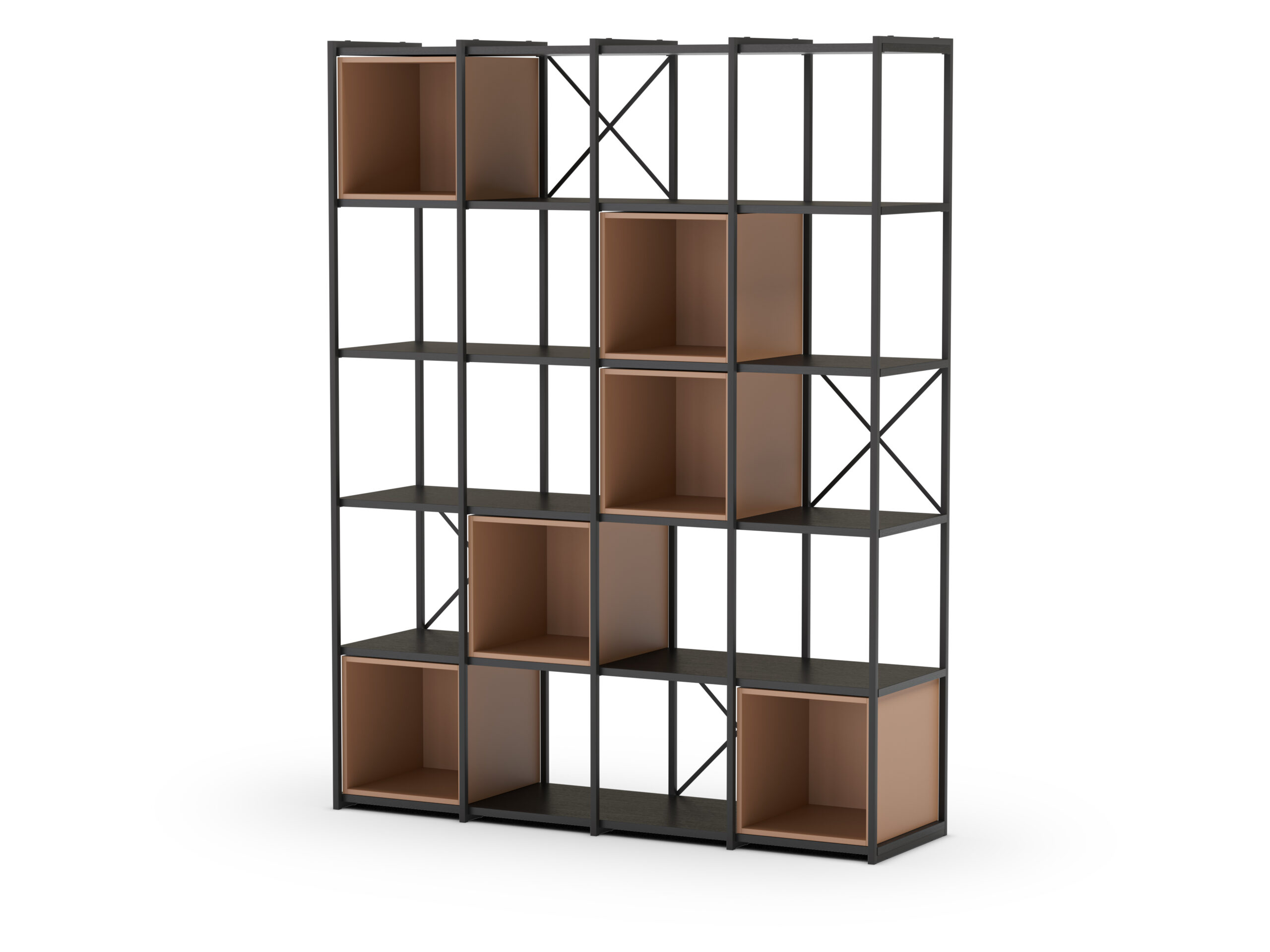 ESTANTERIA ANYA 140CM NEGRO CUBO TERRACOTA - Imagen 5